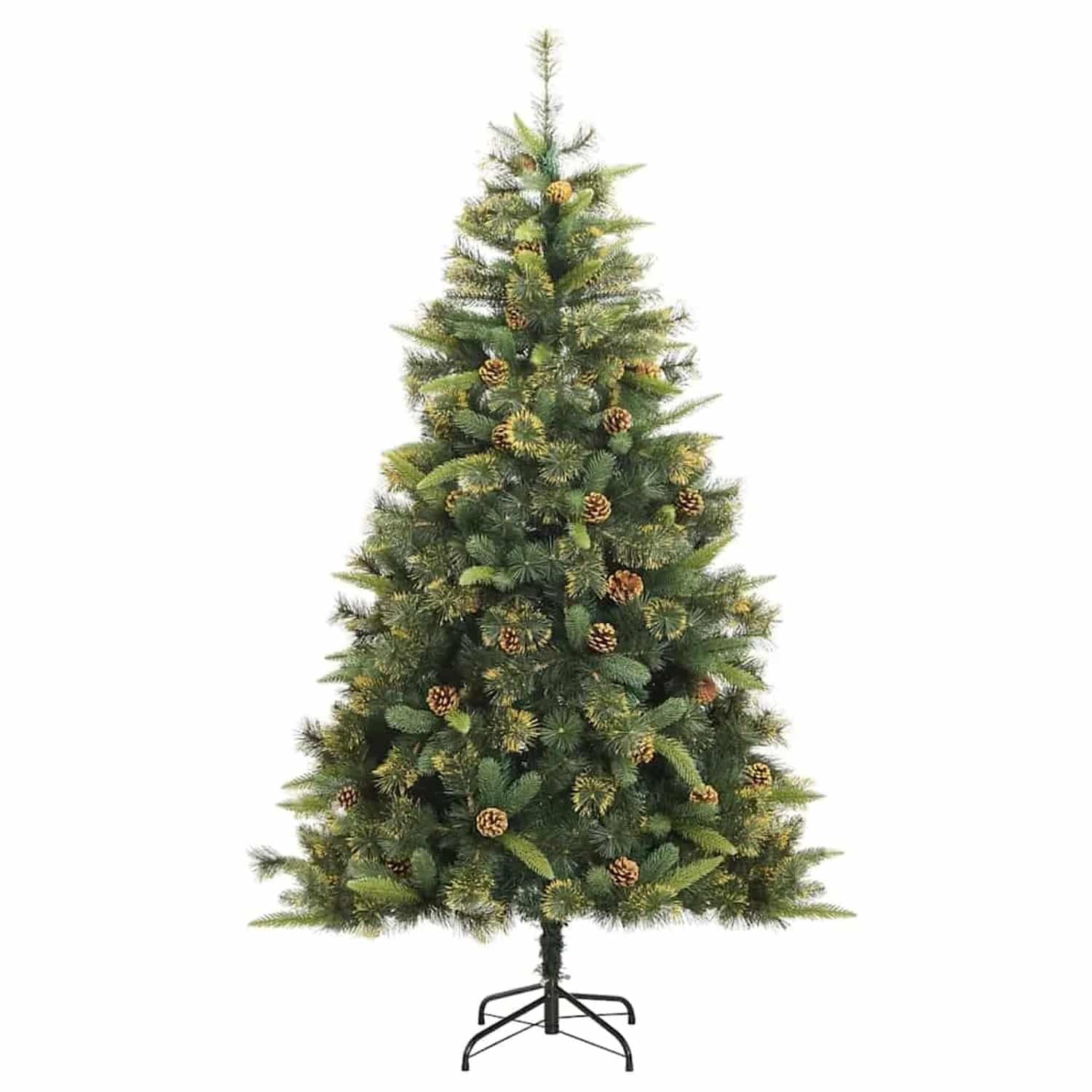 vidaXL Künstlicher Klapp-Weihnachtsbaum mit Tannenzapfen Grün 240 cm 3395114