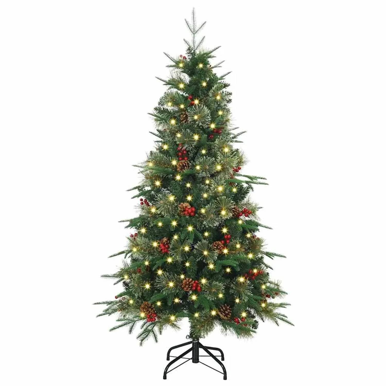 vidaXL Künstlicher Klappbarer Weihnachtsbaum Grün 150 cm PE und PVC 3397402