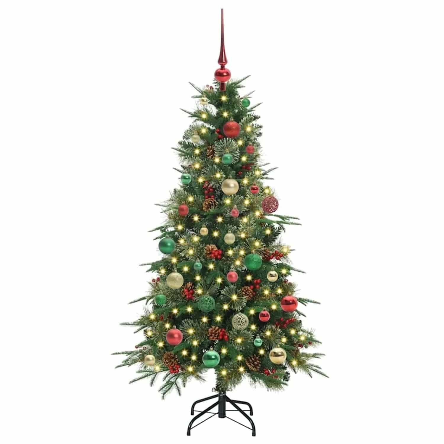 vidaXL Künstlicher Klappbarer Weihnachtsbaum Grün 150 cm PE und PVC 3397414