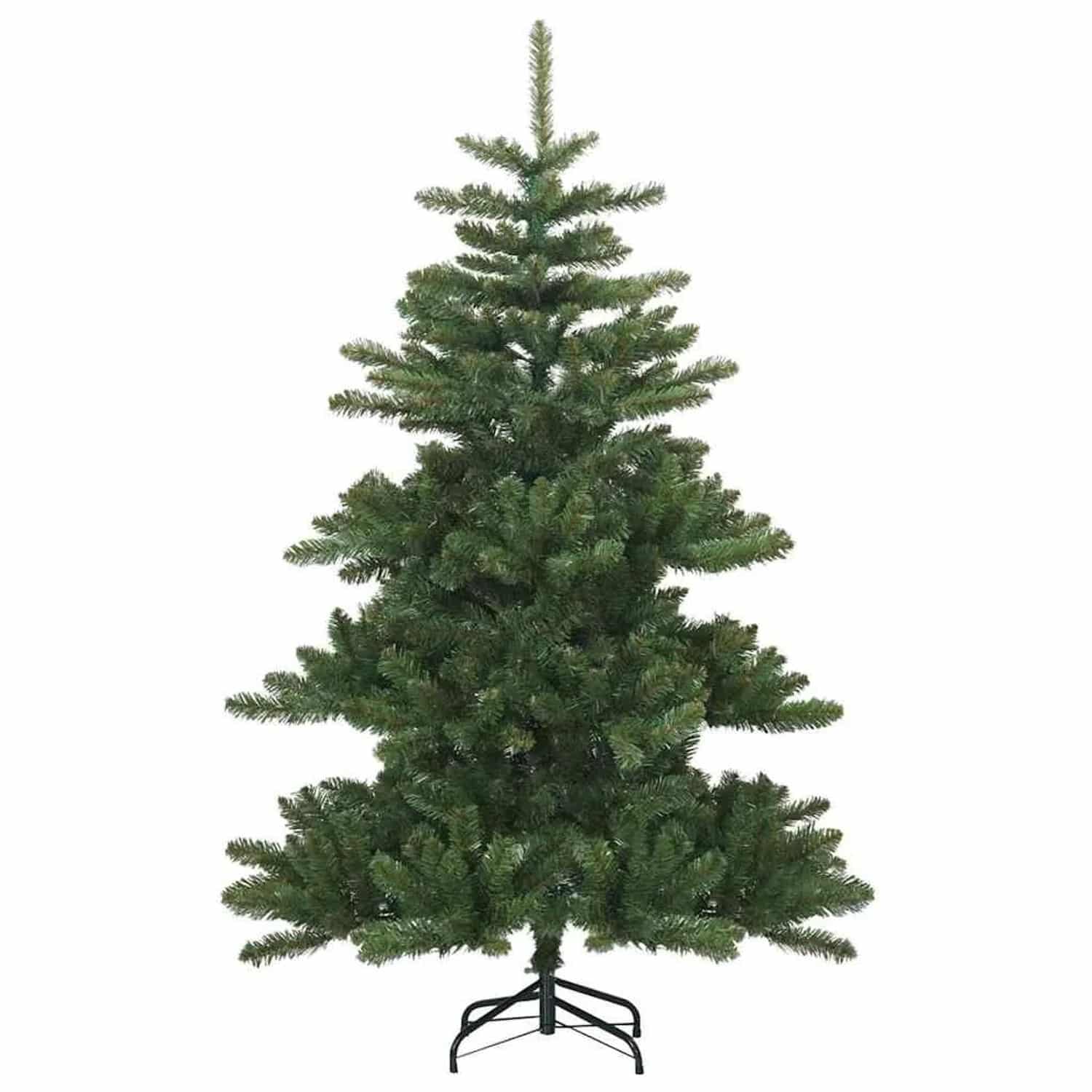 vidaXL Künstlicher Klappbarer Weihnachtsbaum Grün 150 cm PVC Stahl 42019322