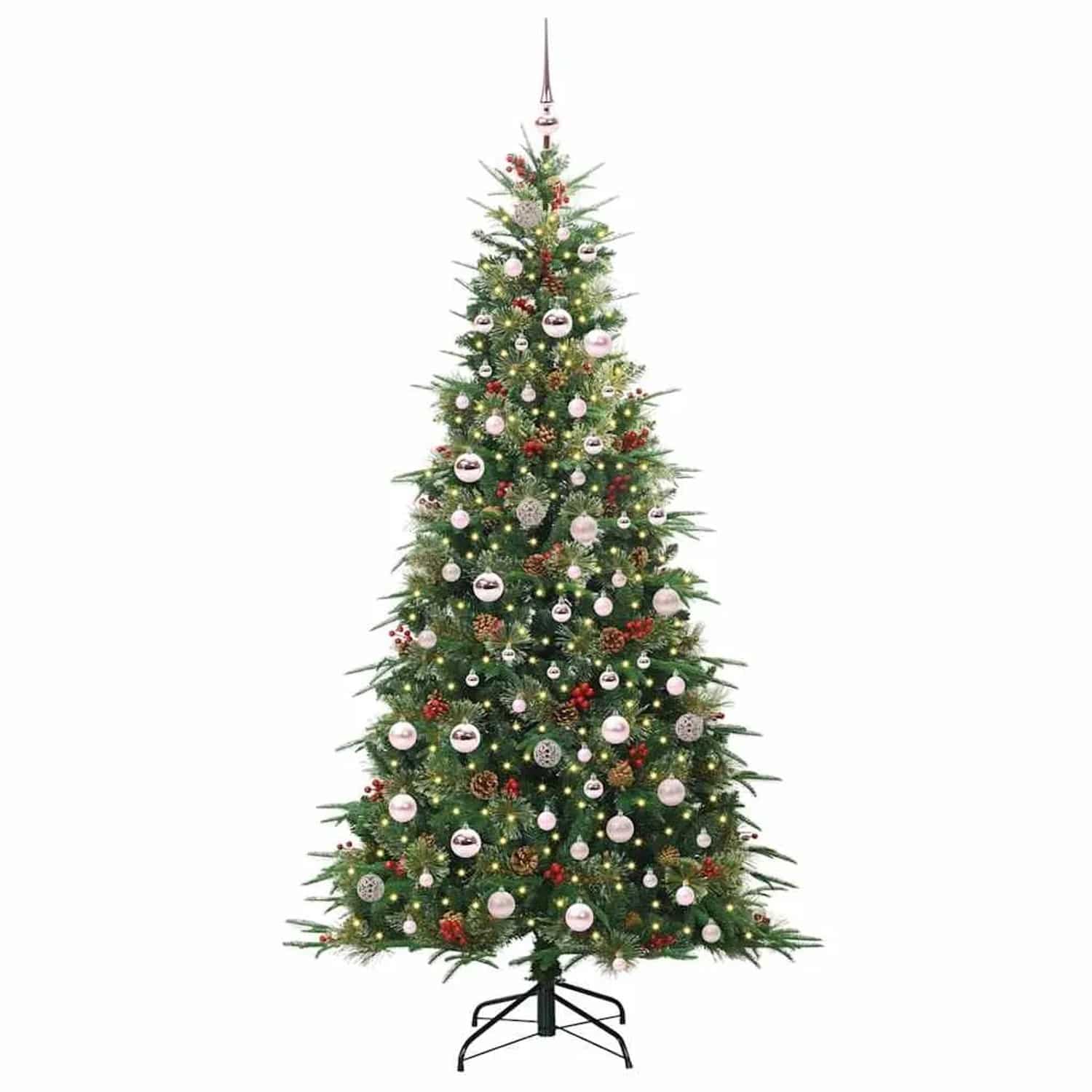 vidaXL Künstlicher Klappbarer Weihnachtsbaum Grün 210 cm PE und PVC 3397434