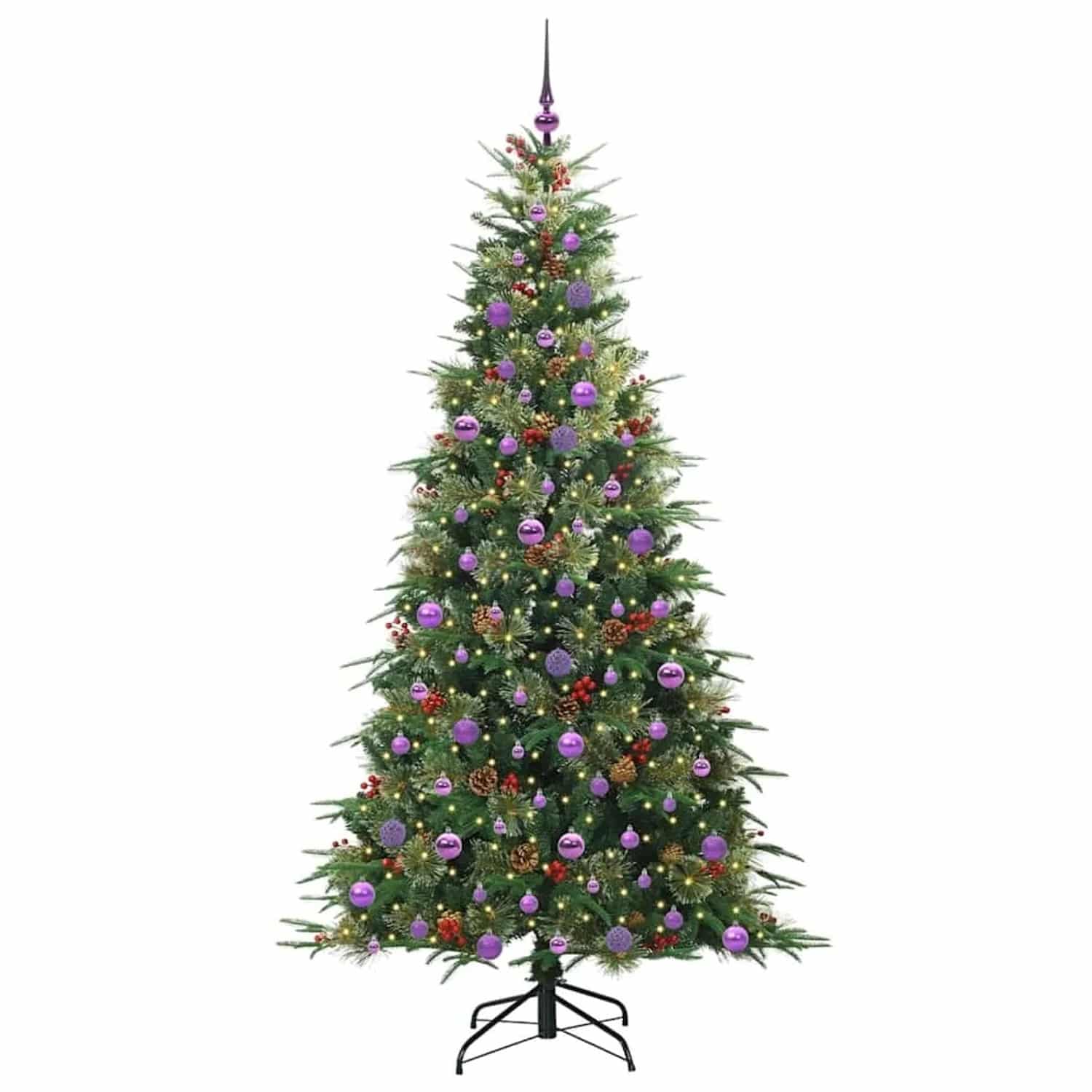 vidaXL Künstlicher Klappbarer Weihnachtsbaum Grün 210 cm PE und PVC 3397438