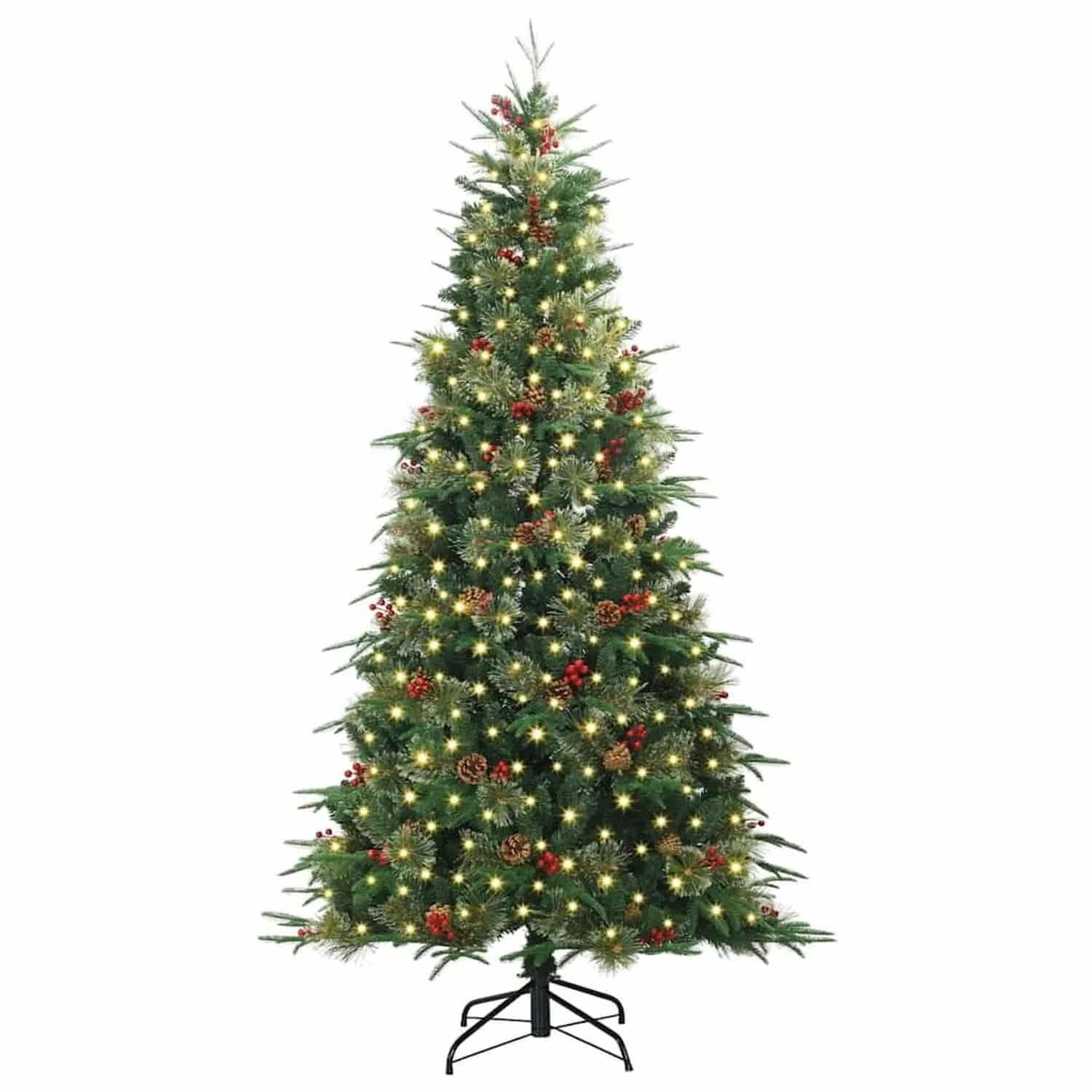 vidaXL Künstlicher Klappbarer Weihnachtsbaum Grün 240 cm PE und PVC 3397441