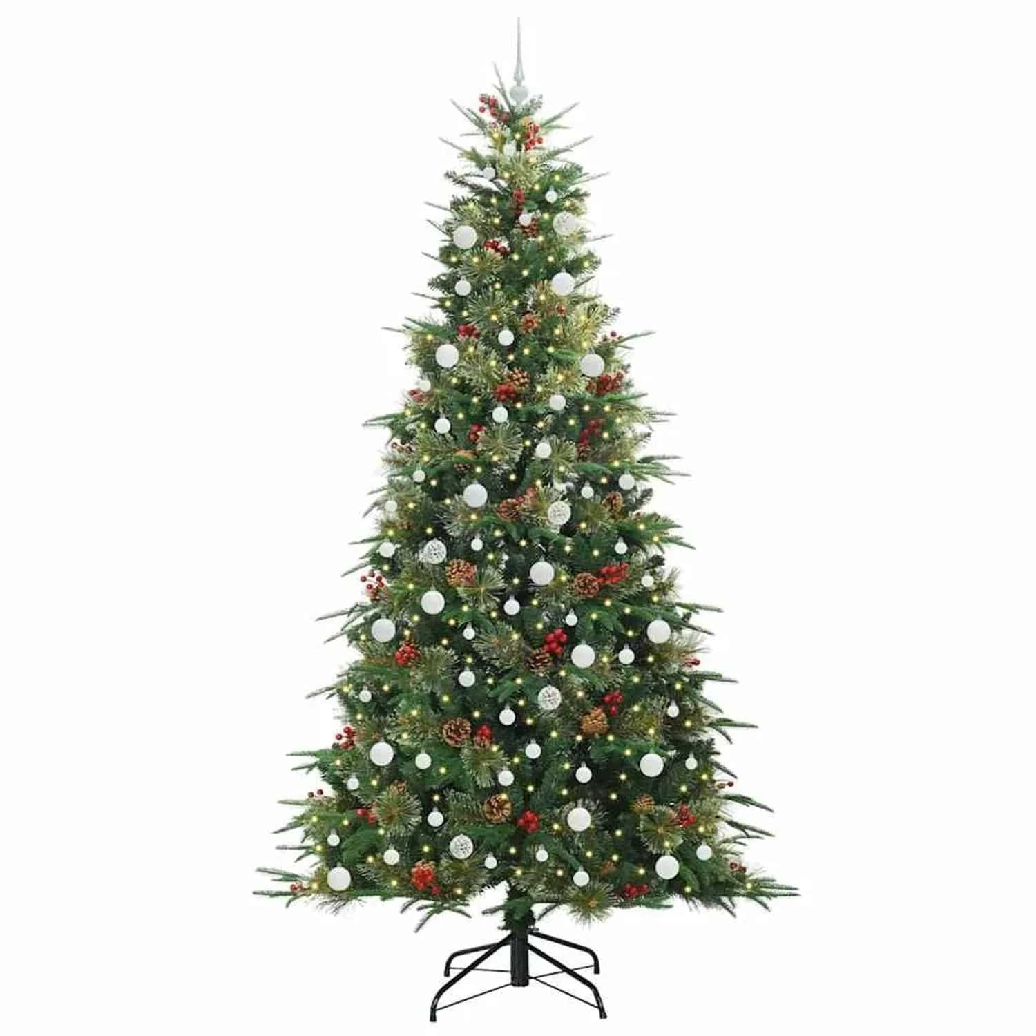 vidaXL Künstlicher Klappbarer Weihnachtsbaum Grün 240 cm PE und PVC 3397448