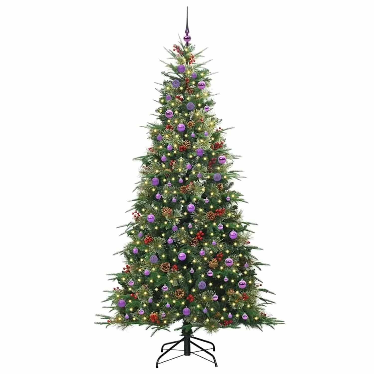 vidaXL Künstlicher Klappbarer Weihnachtsbaum Grün 240 cm PE und PVC 3397451