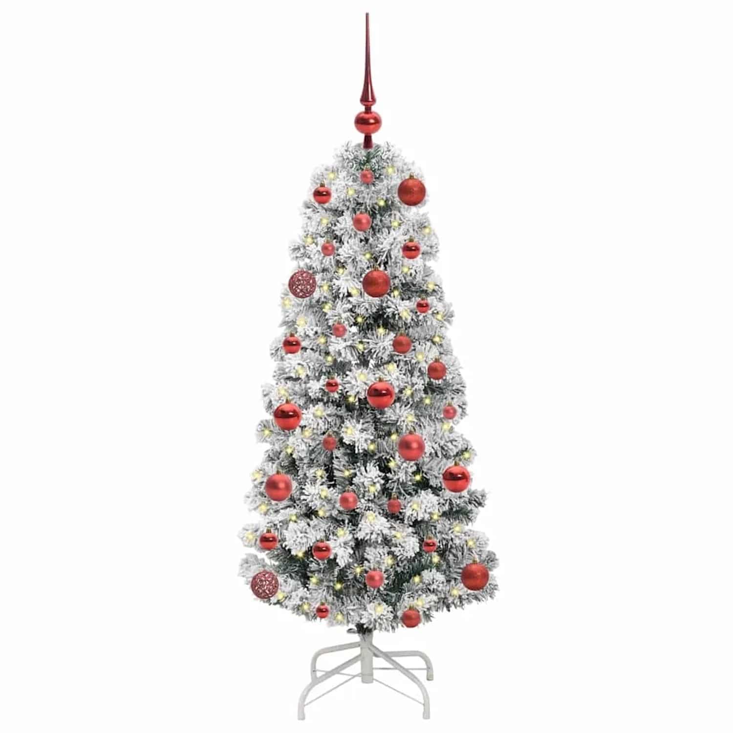 vidaXL Künstlicher Klappbarer Weihnachtsbaum Grün und Weiß 120 cm 3395577