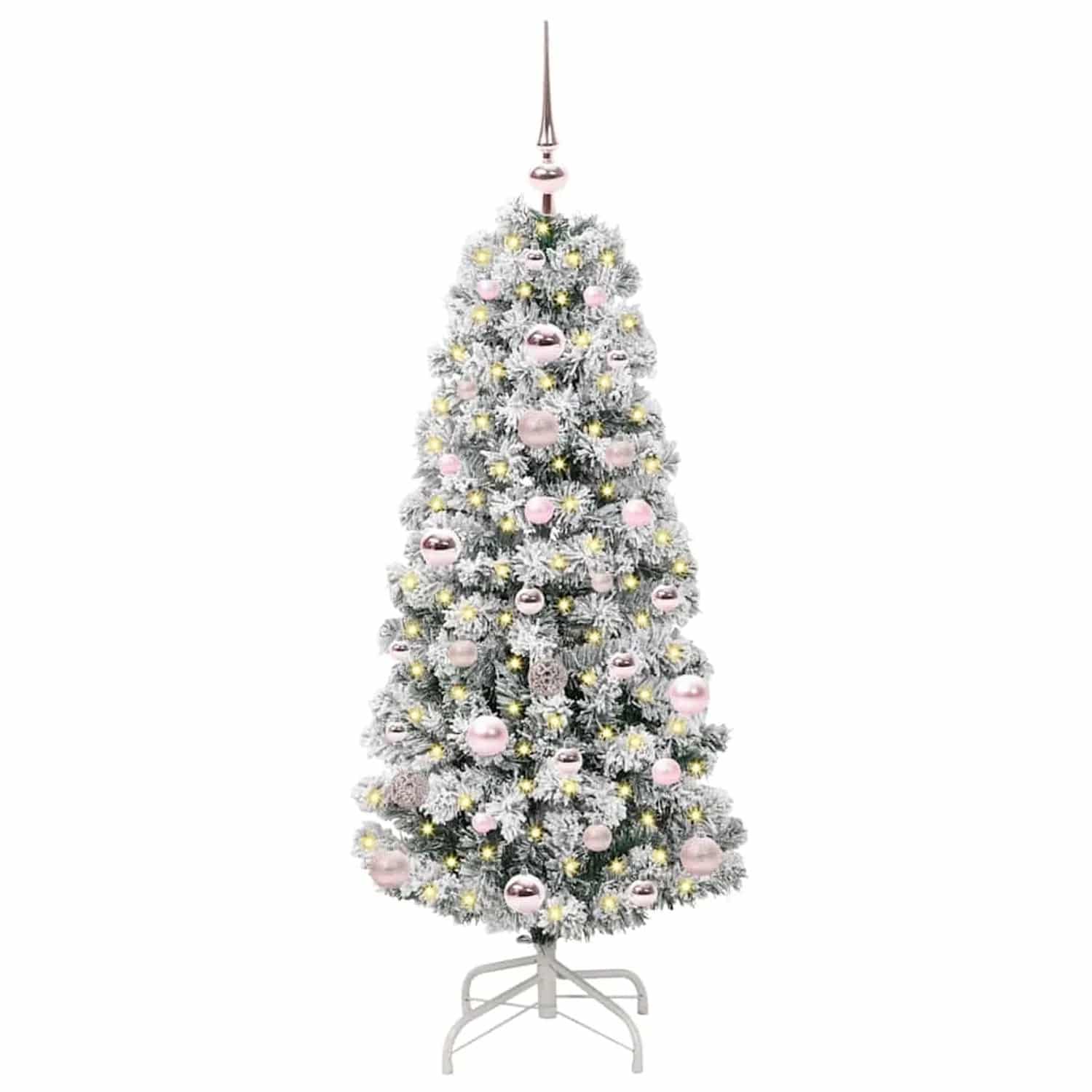 vidaXL Künstlicher Klappbarer Weihnachtsbaum Grün und Weiß 120 cm 3395579