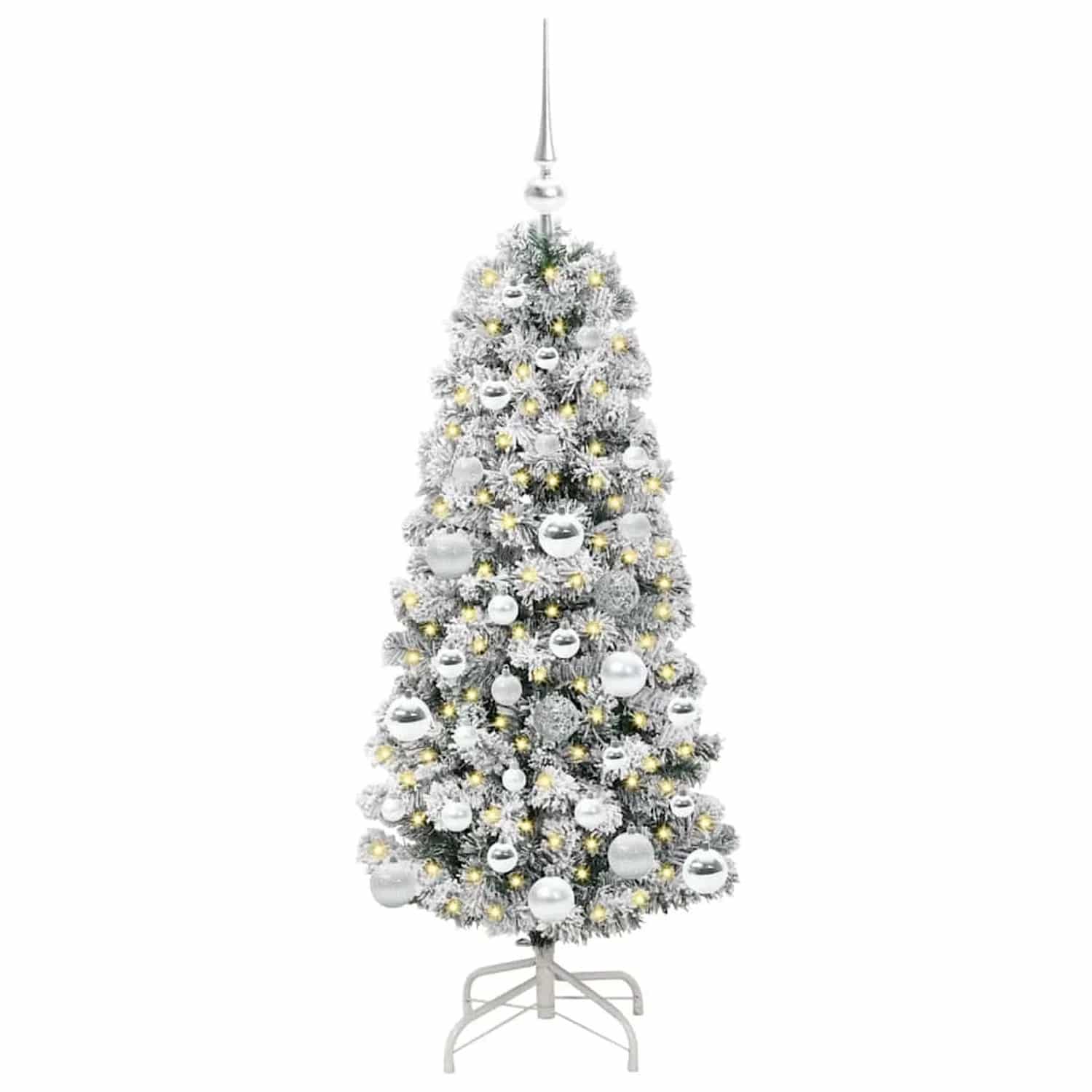 vidaXL Künstlicher Klappbarer Weihnachtsbaum Grün und Weiß 120 cm 3395582