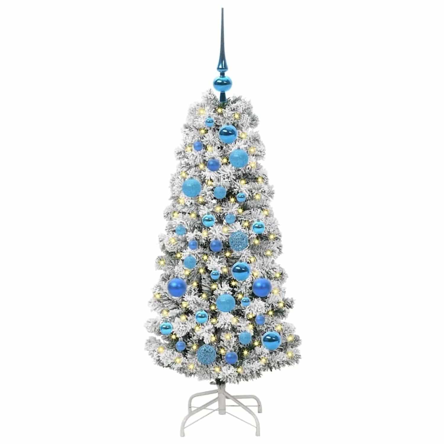 vidaXL Künstlicher Klappbarer Weihnachtsbaum Grün und Weiß 120 cm 3395584