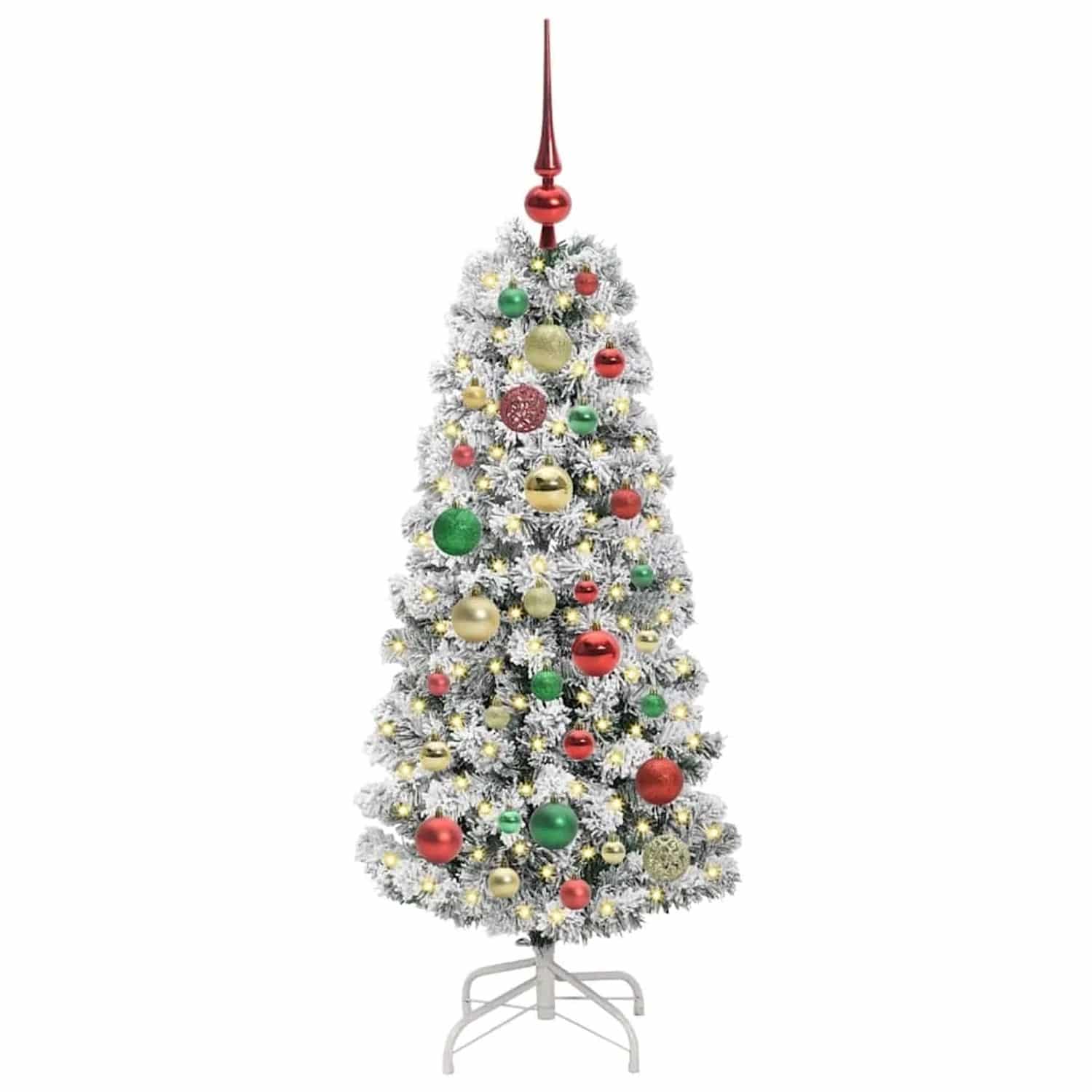 vidaXL Künstlicher Klappbarer Weihnachtsbaum Grün und Weiß 120 cm 3395585