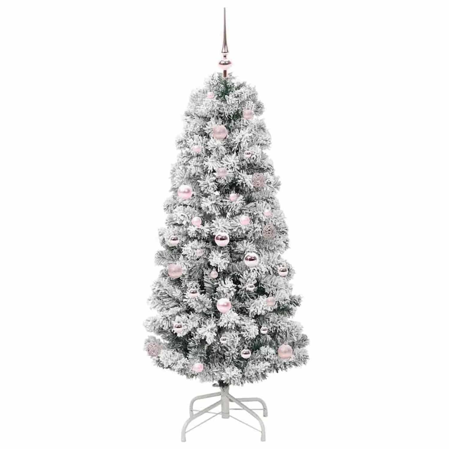 vidaXL Künstlicher Klappbarer Weihnachtsbaum Grün und Weiß 150 cm 3395588