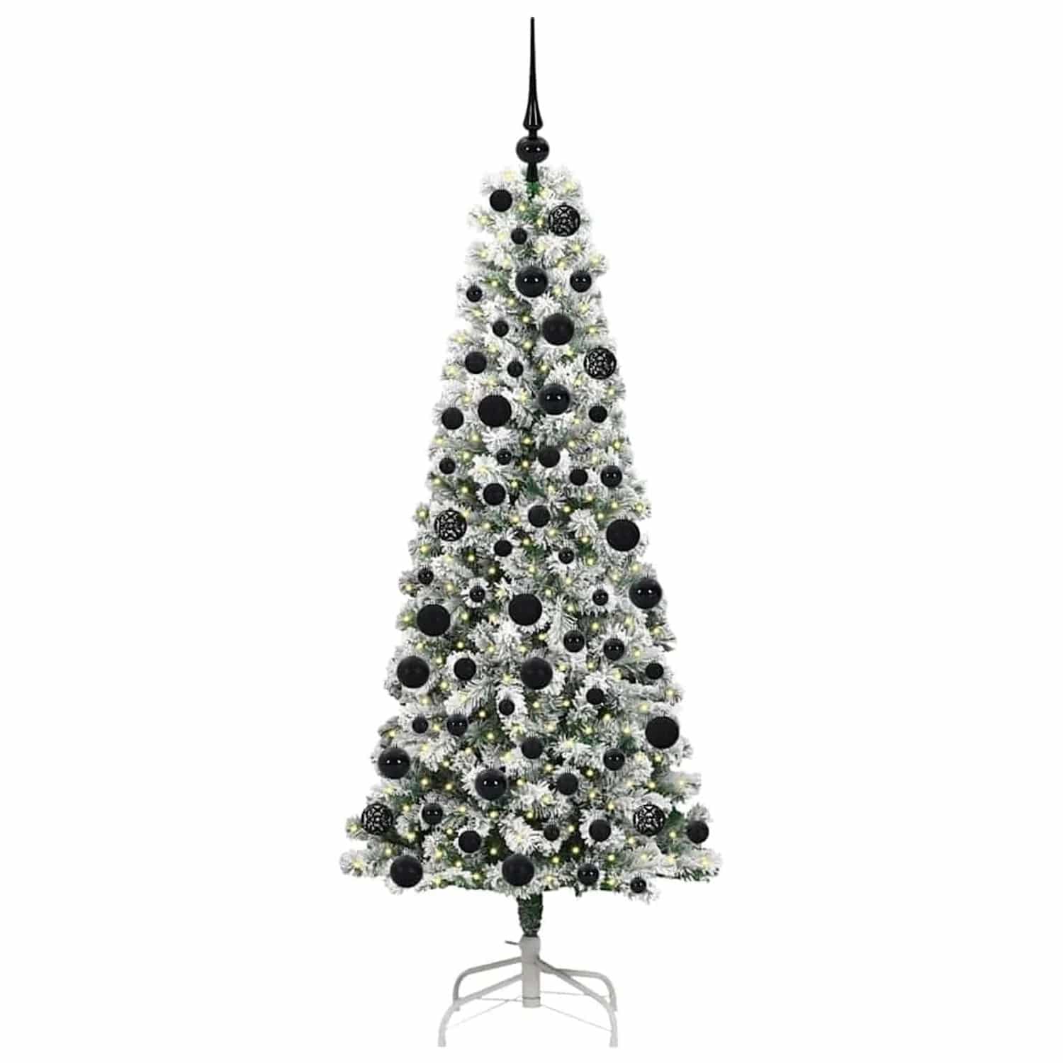 vidaXL Künstlicher Klappbarer Weihnachtsbaum Grün und Weiß 180 cm 3395596