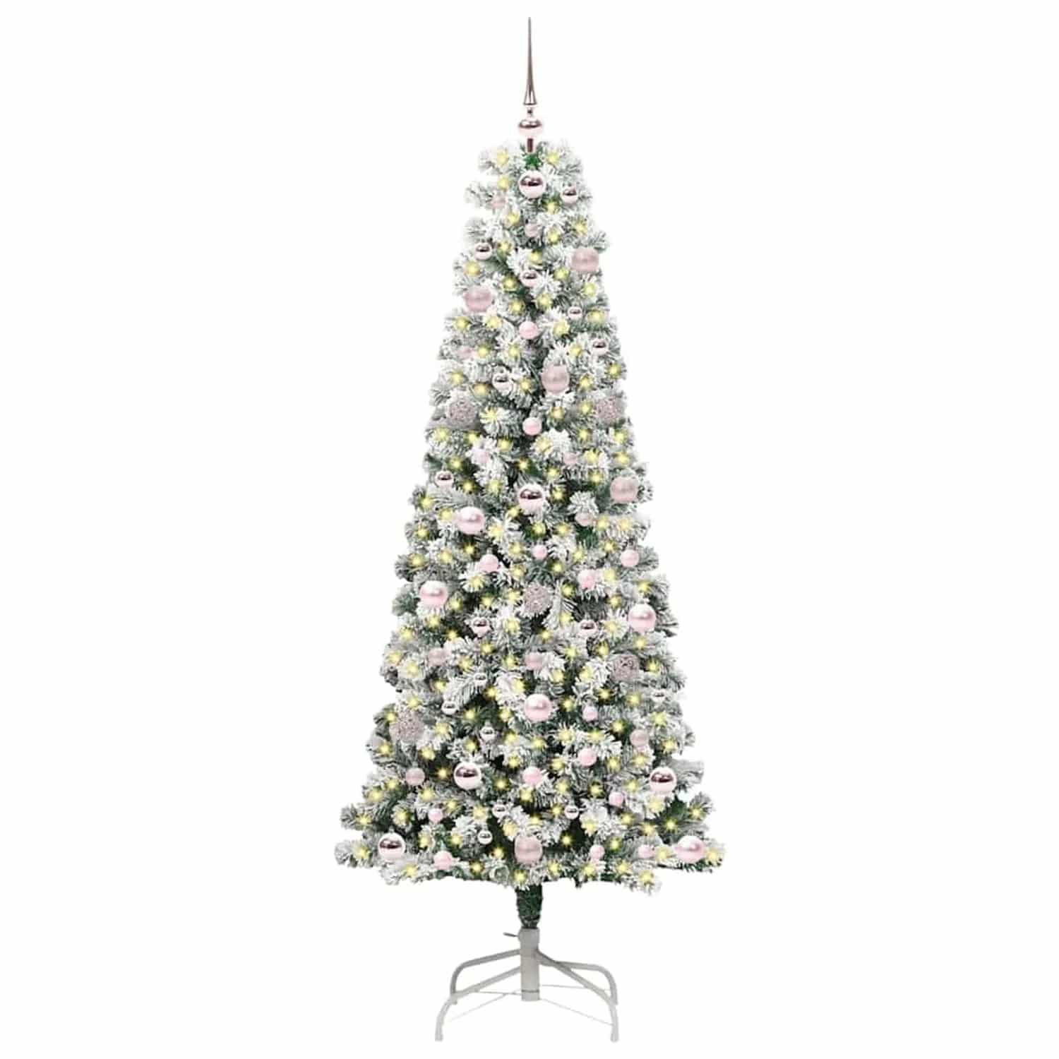 vidaXL Künstlicher Klappbarer Weihnachtsbaum Grün und Weiß 180 cm 3395597