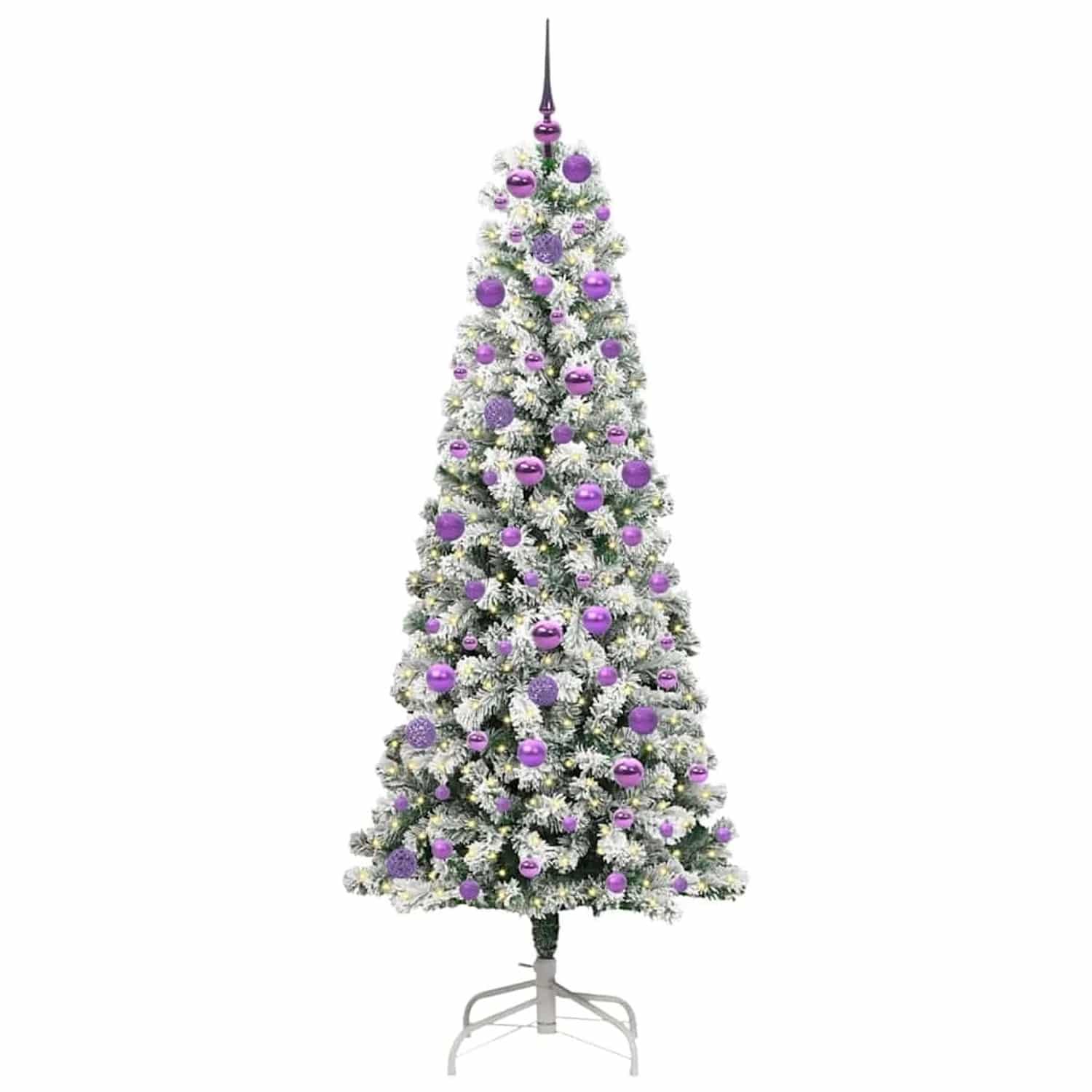 vidaXL Künstlicher Klappbarer Weihnachtsbaum Grün und Weiß 180 cm 3395601