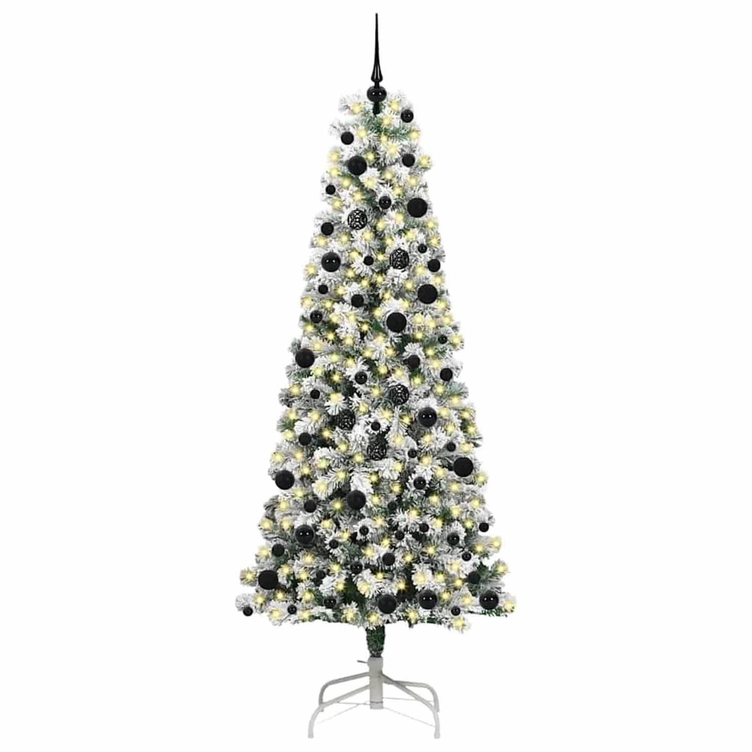 vidaXL Künstlicher Klappbarer Weihnachtsbaum Grün und Weiß 240 cm 3395614