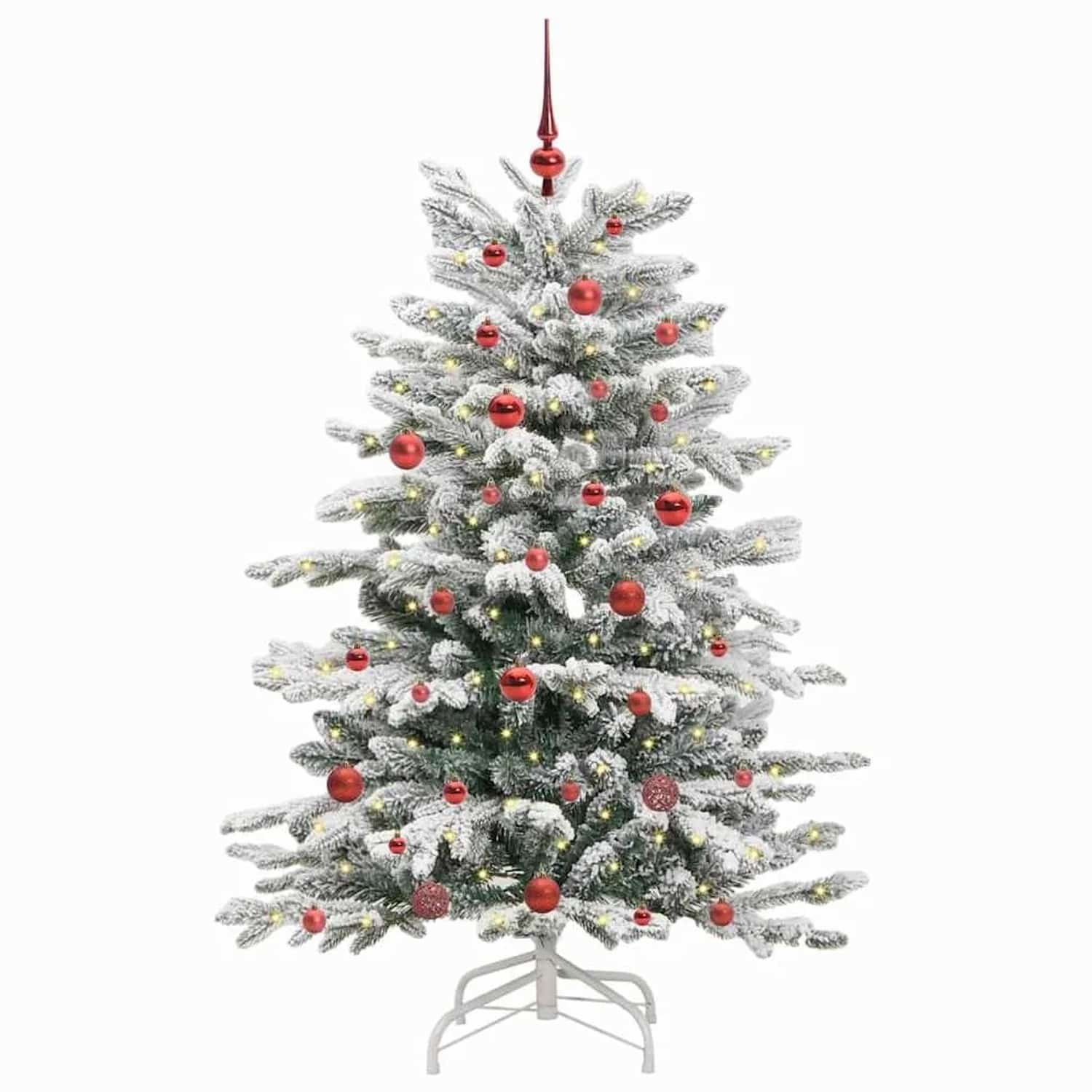 vidaXL Künstlicher Klappbarer Weihnachtsbaum Weiß 150 cm PE und PVC 3395631