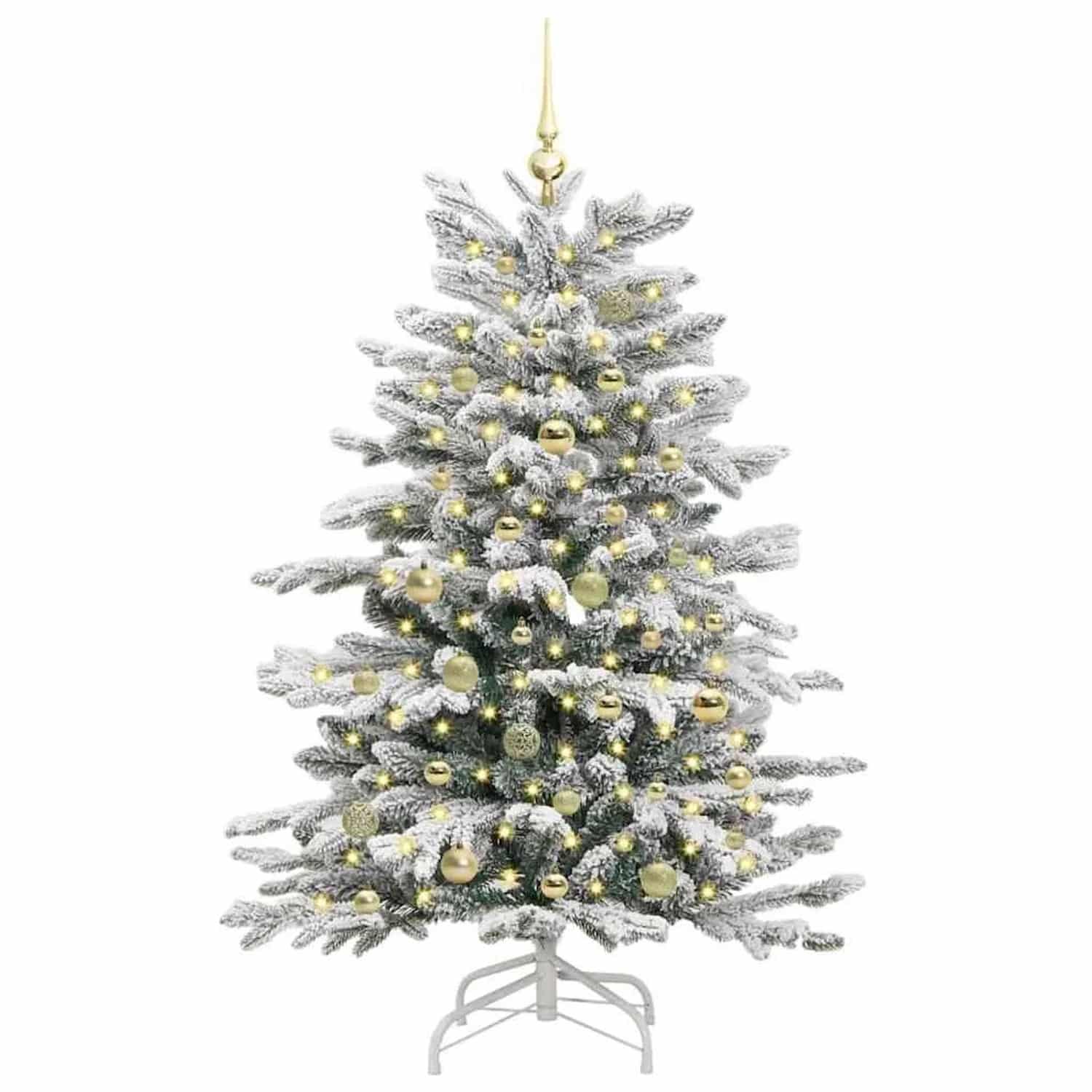 vidaXL Künstlicher Klappbarer Weihnachtsbaum Weiß 150 cm PE und PVC 3395635