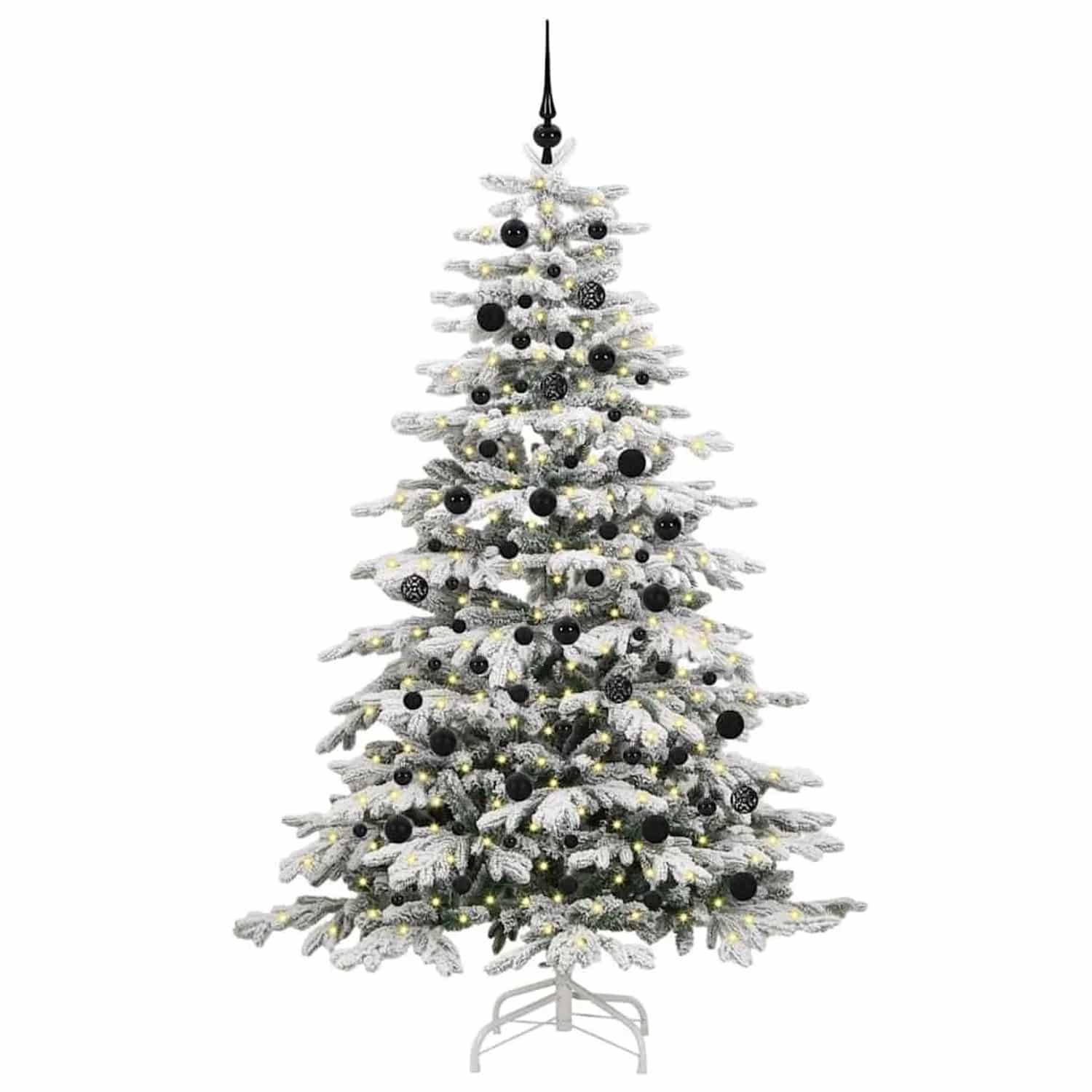 vidaXL Künstlicher Klappbarer Weihnachtsbaum Weiß 210 cm PE und PVC 3395650