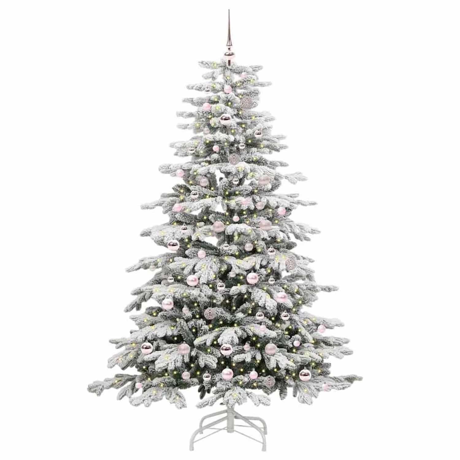 vidaXL Künstlicher Klappbarer Weihnachtsbaum Weiß 210 cm PE und PVC 3395651