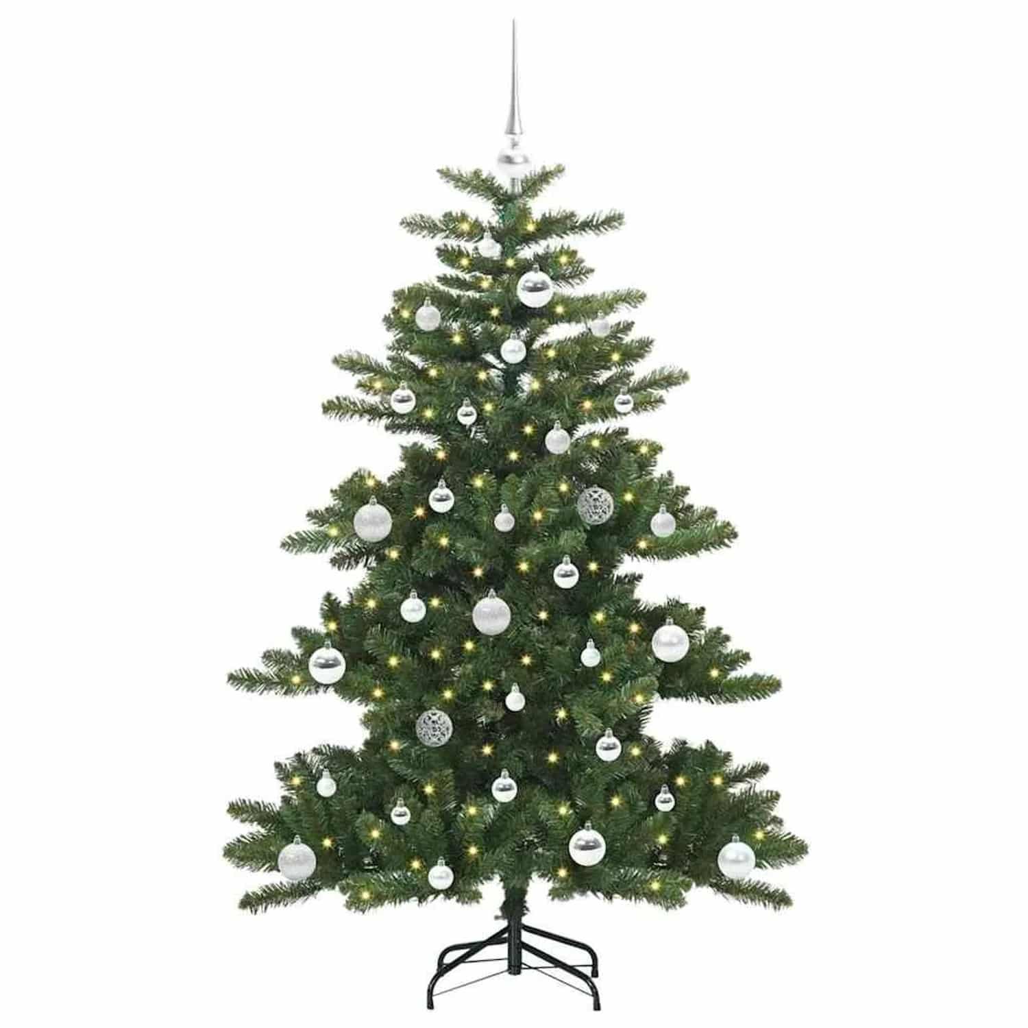 vidaXL Künstlicher Klappbarer Weihnachtsbaum mit 150 LEDs 150 cm PVC 3397658