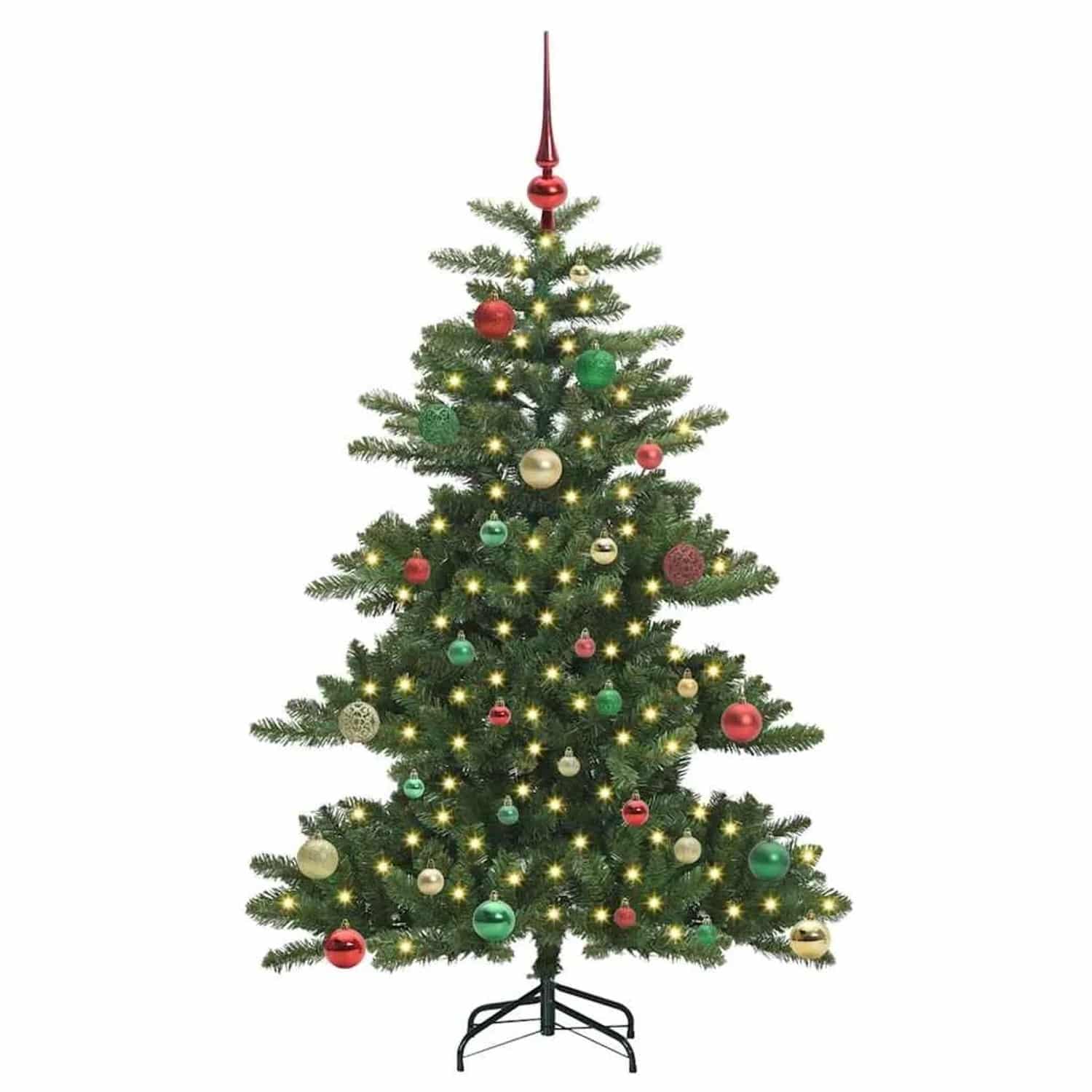 vidaXL Künstlicher Klappbarer Weihnachtsbaum mit 150 LEDs 150 cm PVC 3397661