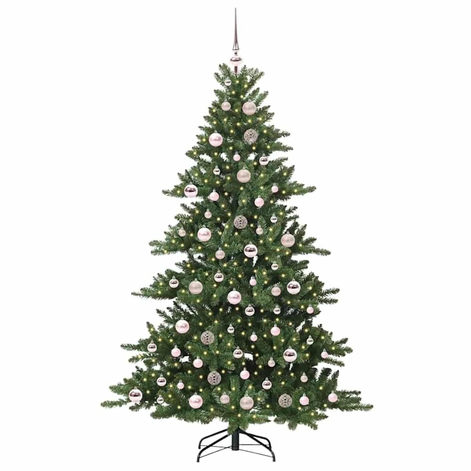 vidaXL Künstlicher Klappbarer Weihnachtsbaum mit 300 LEDs 180 cm PVC 3397668