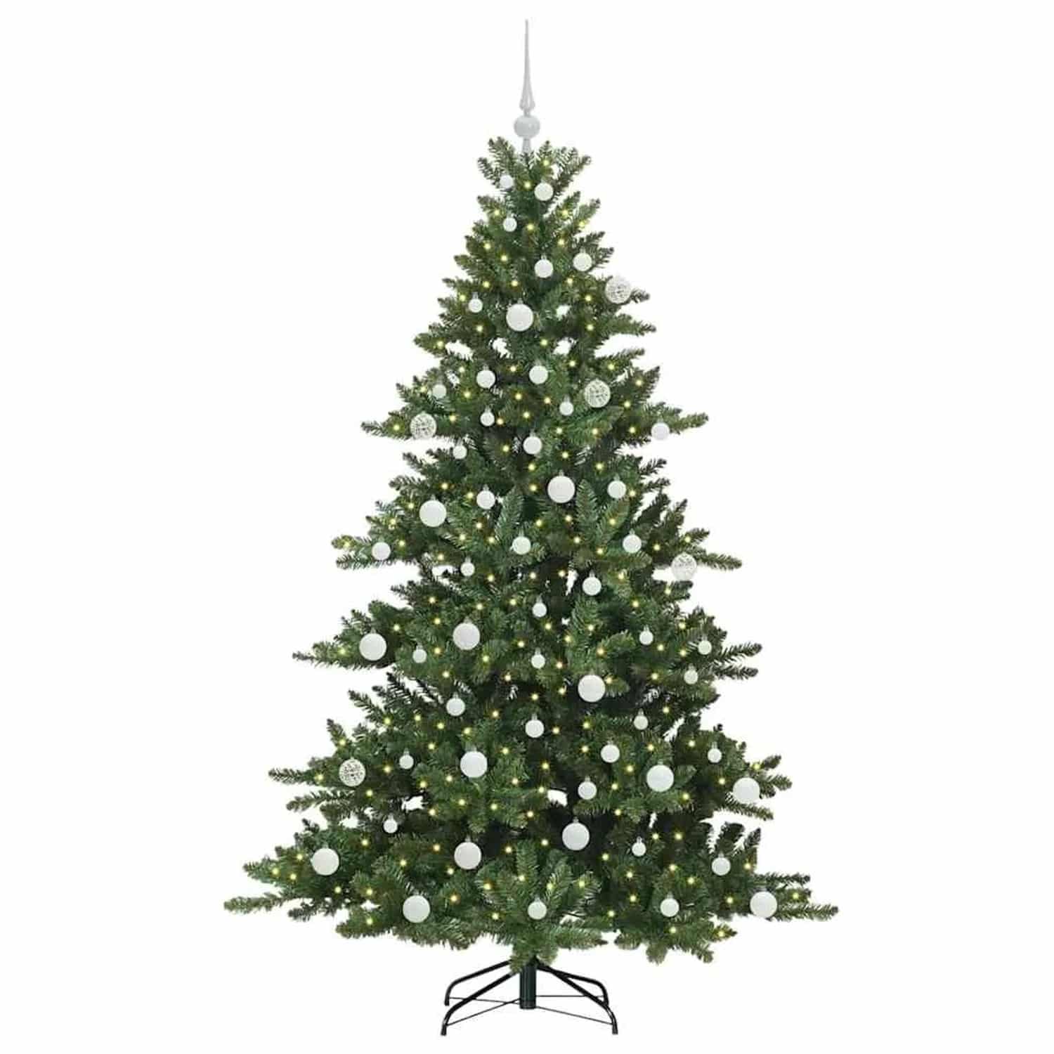 vidaXL Künstlicher Klappbarer Weihnachtsbaum mit 300 LEDs 180 cm PVC 3397669