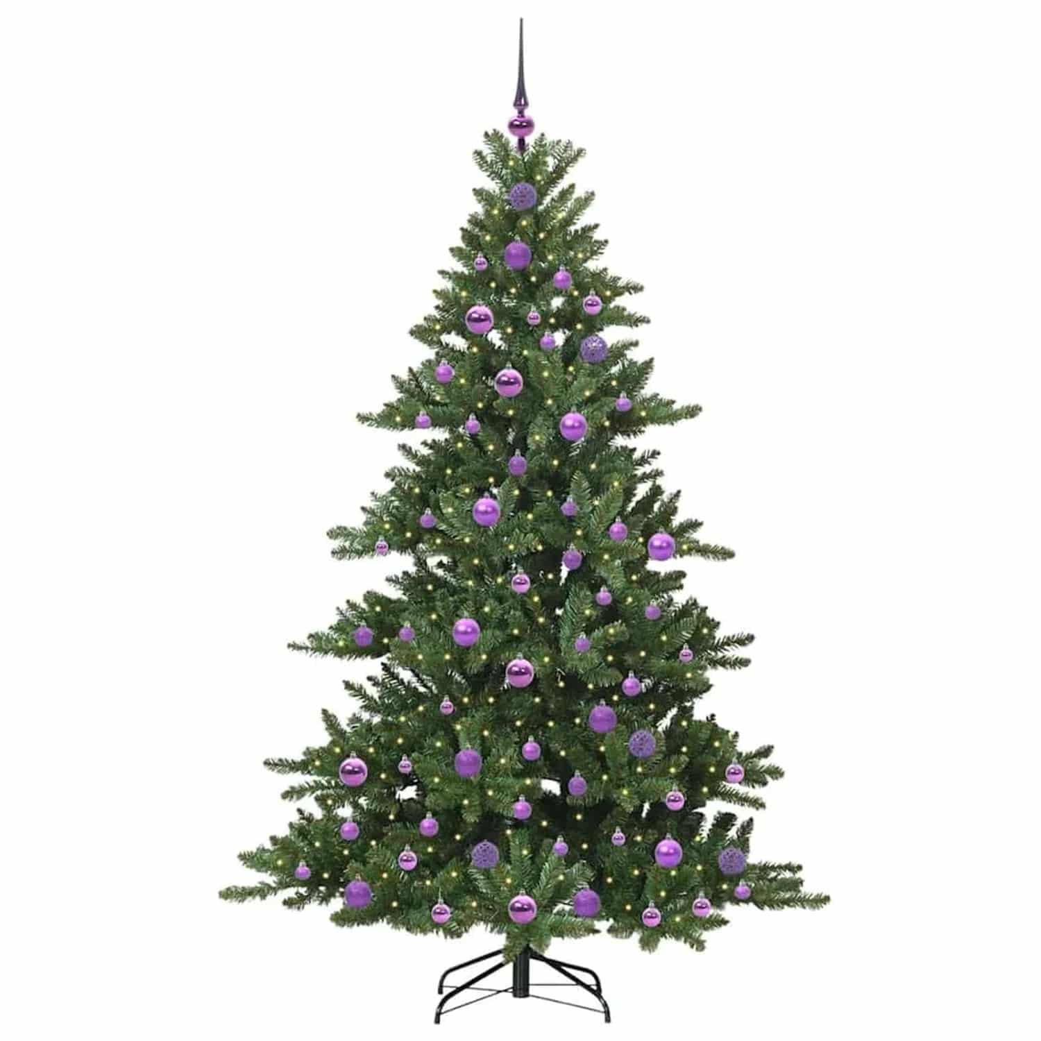 vidaXL Künstlicher Klappbarer Weihnachtsbaum mit 300 LEDs 180 cm PVC 3397672