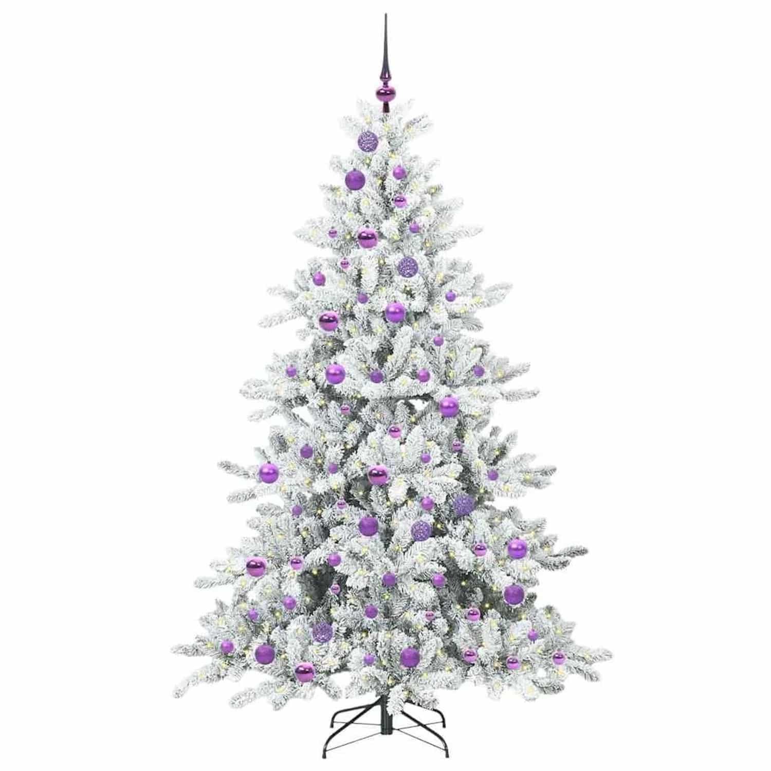 vidaXL Künstlicher Klappbarer Weihnachtsbaum mit 300 LEDs 180 cm PVC 3397724