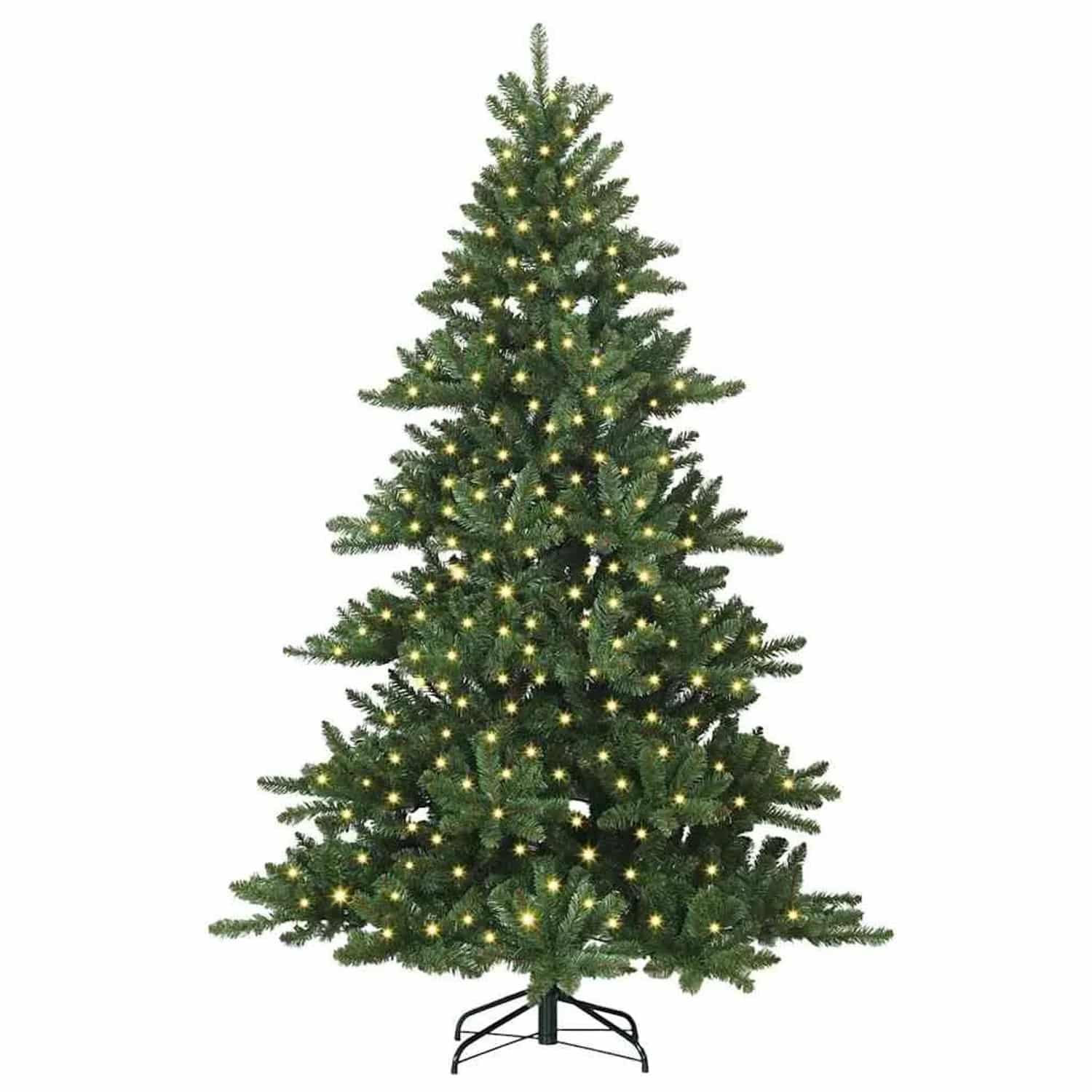 vidaXL Künstlicher Klappbarer Weihnachtsbaum mit 300 LEDs 210 cm PVC 3397675