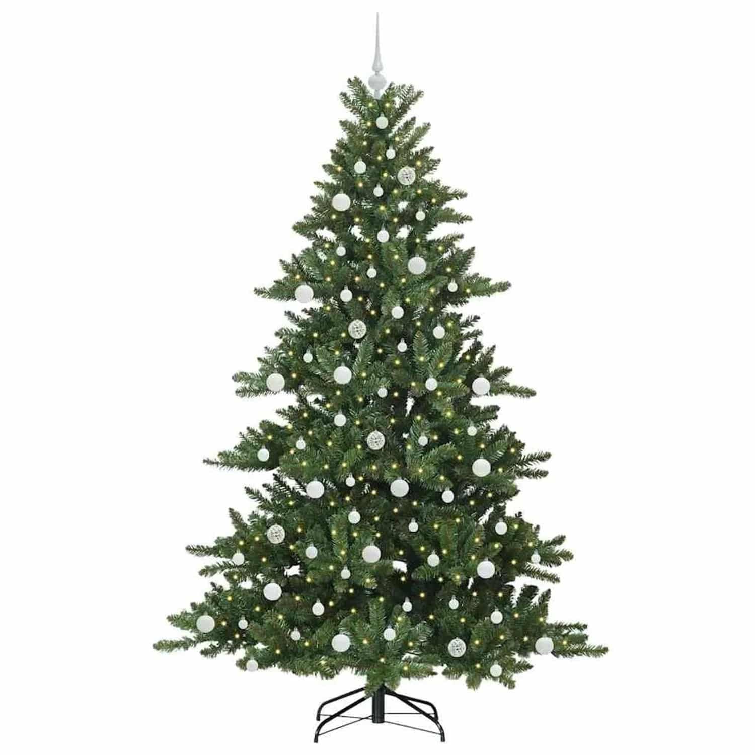 vidaXL Künstlicher Klappbarer Weihnachtsbaum mit 300 LEDs 210 cm PVC 3397682