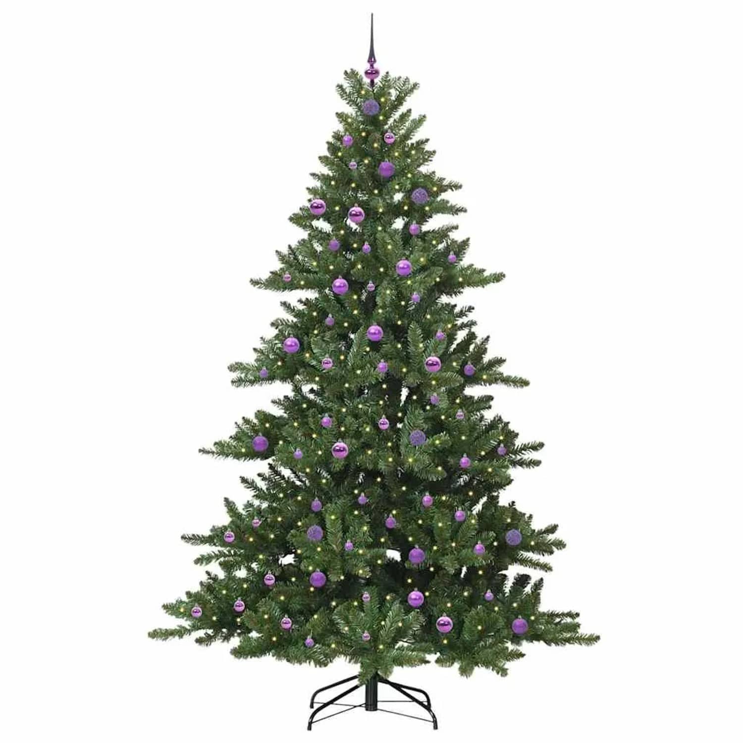 vidaXL Künstlicher Klappbarer Weihnachtsbaum mit 300 LEDs 240 cm PVC 3397698