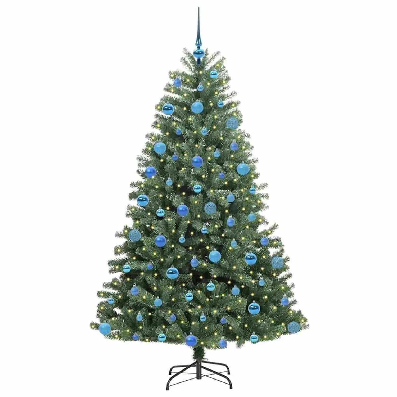 vidaXL Künstlicher Klappbarer Weihnachtsbaum mit 300 LEDs Grün 180 cm 3395494