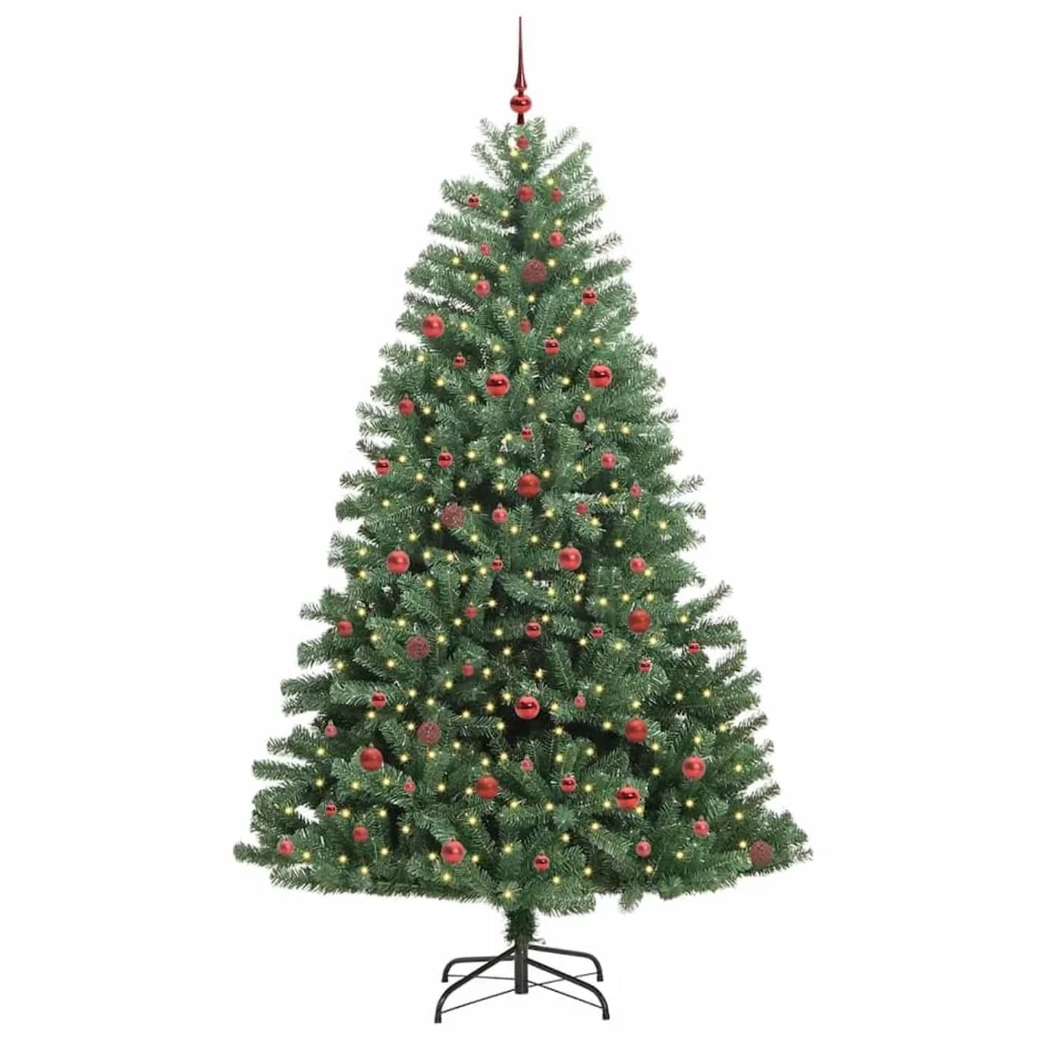 vidaXL Künstlicher Klappbarer Weihnachtsbaum mit 300 LEDs Grün 240 cm 3395505