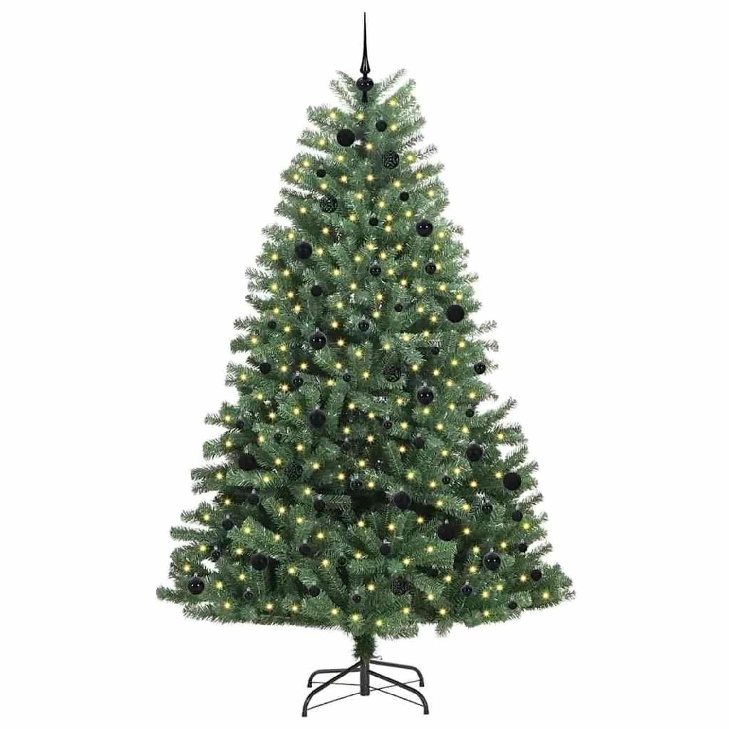 vidaXL Künstlicher Klappbarer Weihnachtsbaum mit 300 LEDs Grün 240 cm 3395506