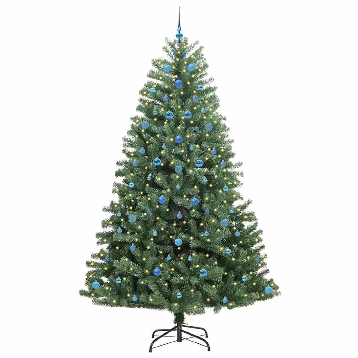vidaXL Künstlicher Klappbarer Weihnachtsbaum mit 300 LEDs Grün 240 cm 3395512