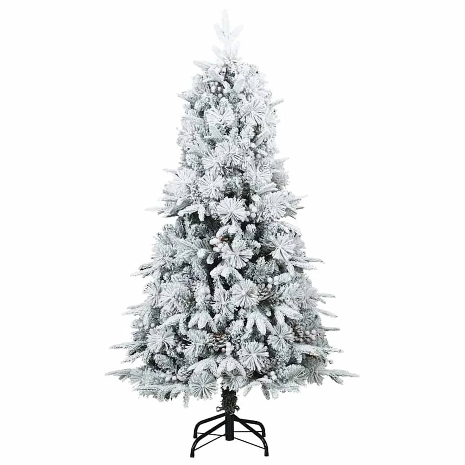 vidaXL Künstlicher Scharnier-Weihnachtsbaum Shneebedeckt Weiß 150 cm 42019307
