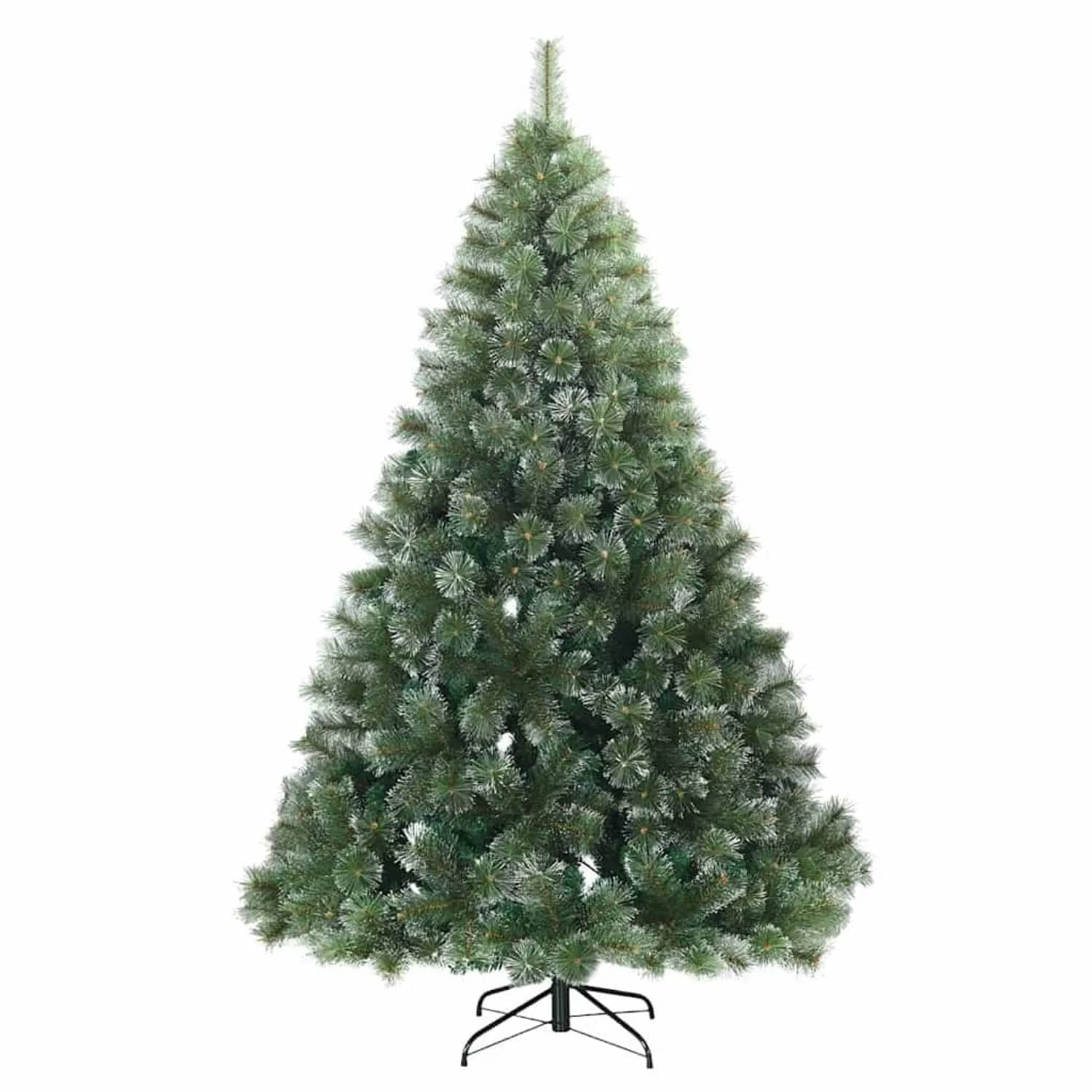 vidaXL Künstlicher Scharnier-Weihnachtsbaum Shneebedeckt Weiß 210 cm 42019339