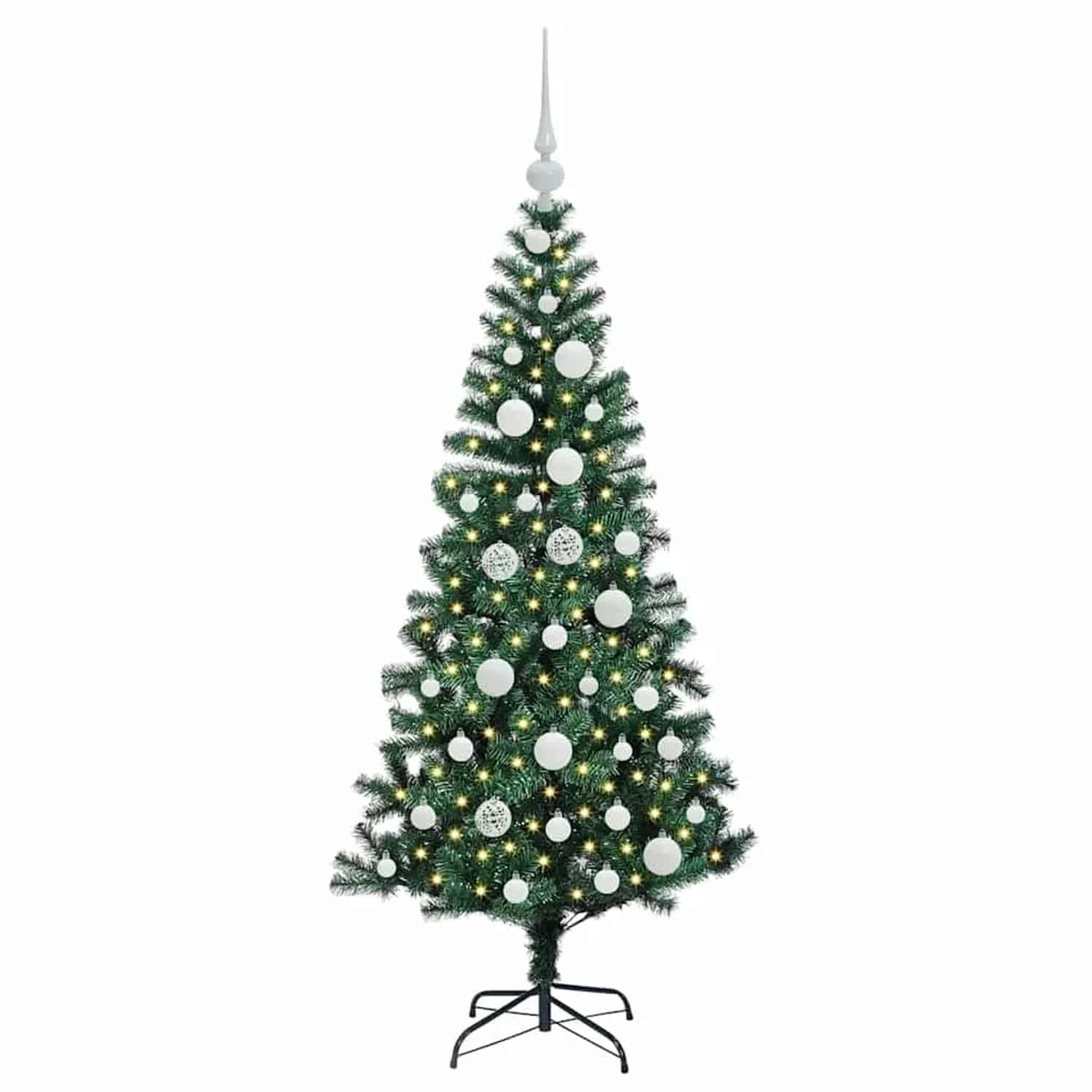 vidaXL Künstlicher Vorbeleuchteter Weihnachtsbaum Grün 120 cm 3396739