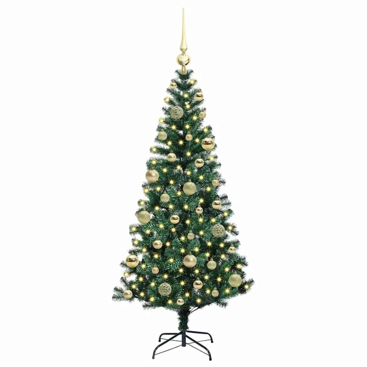 vidaXL Künstlicher Vorbeleuchteter Weihnachtsbaum Grün 120 cm 3396740