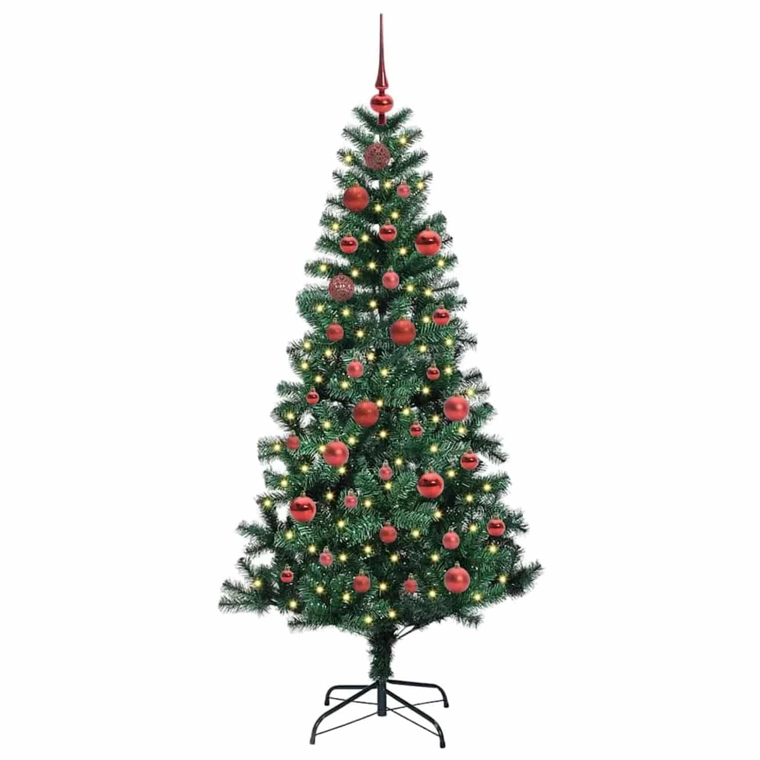 vidaXL Künstlicher Vorbeleuchteter Weihnachtsbaum Grün 150 cm 3396749