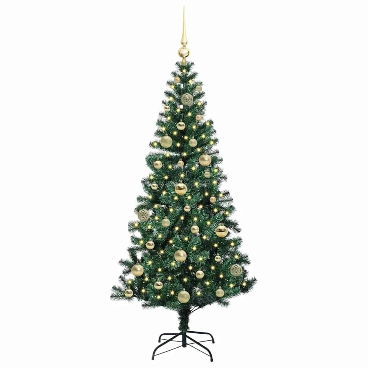 vidaXL Künstlicher Vorbeleuchteter Weihnachtsbaum Grün 150 cm 3396753