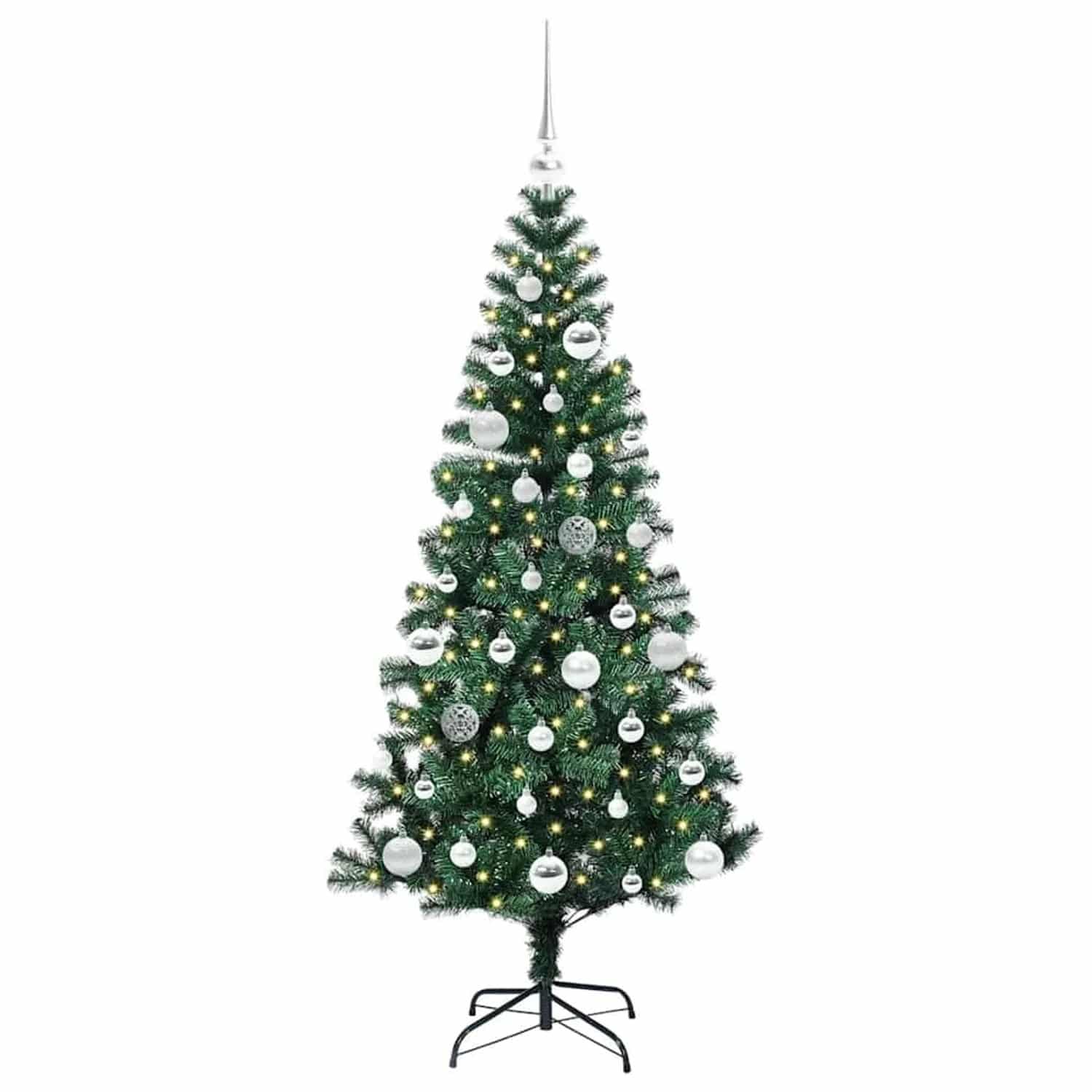 vidaXL Künstlicher Vorbeleuchteter Weihnachtsbaum Grün 150 cm 3396754