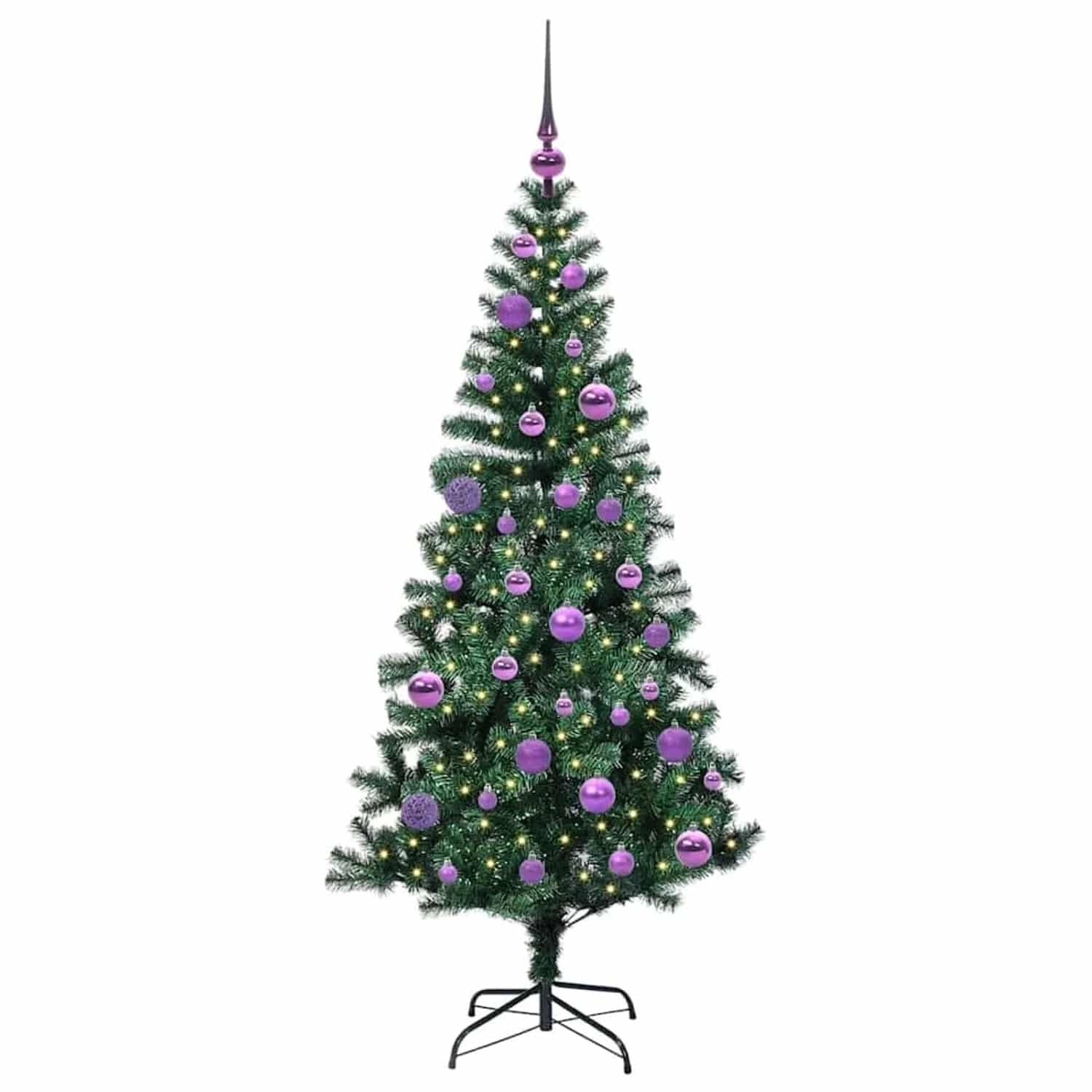 vidaXL Künstlicher Vorbeleuchteter Weihnachtsbaum Grün 150 cm 3396755