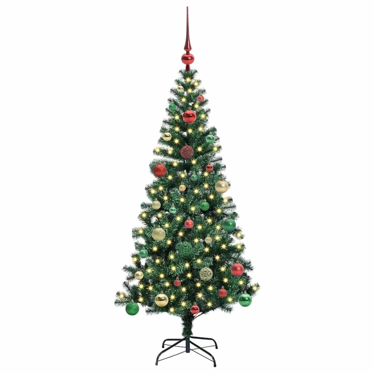 vidaXL Künstlicher Vorbeleuchteter Weihnachtsbaum Grün 150 cm 3396757