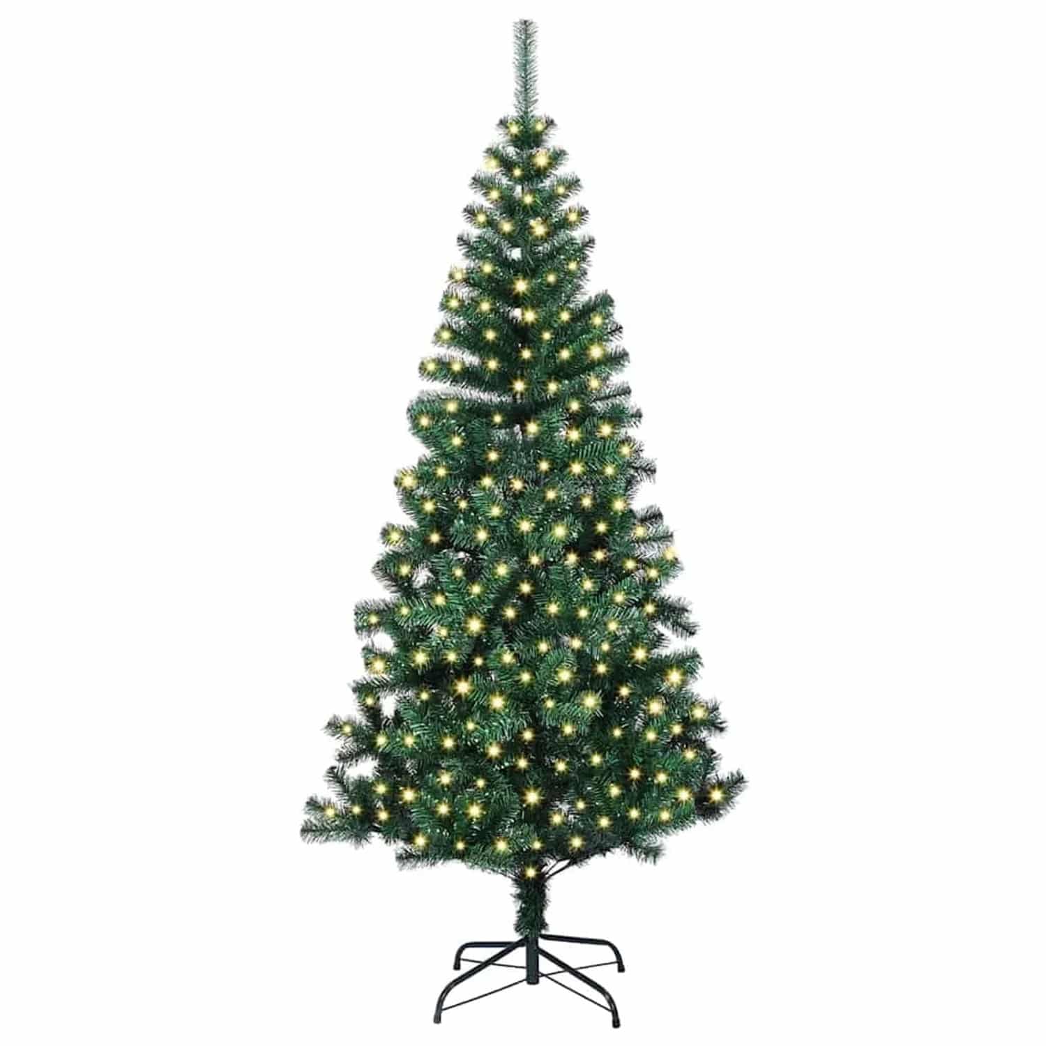 vidaXL Künstlicher Vorbeleuchteter Weihnachtsbaum Grün 180 cm 3396758