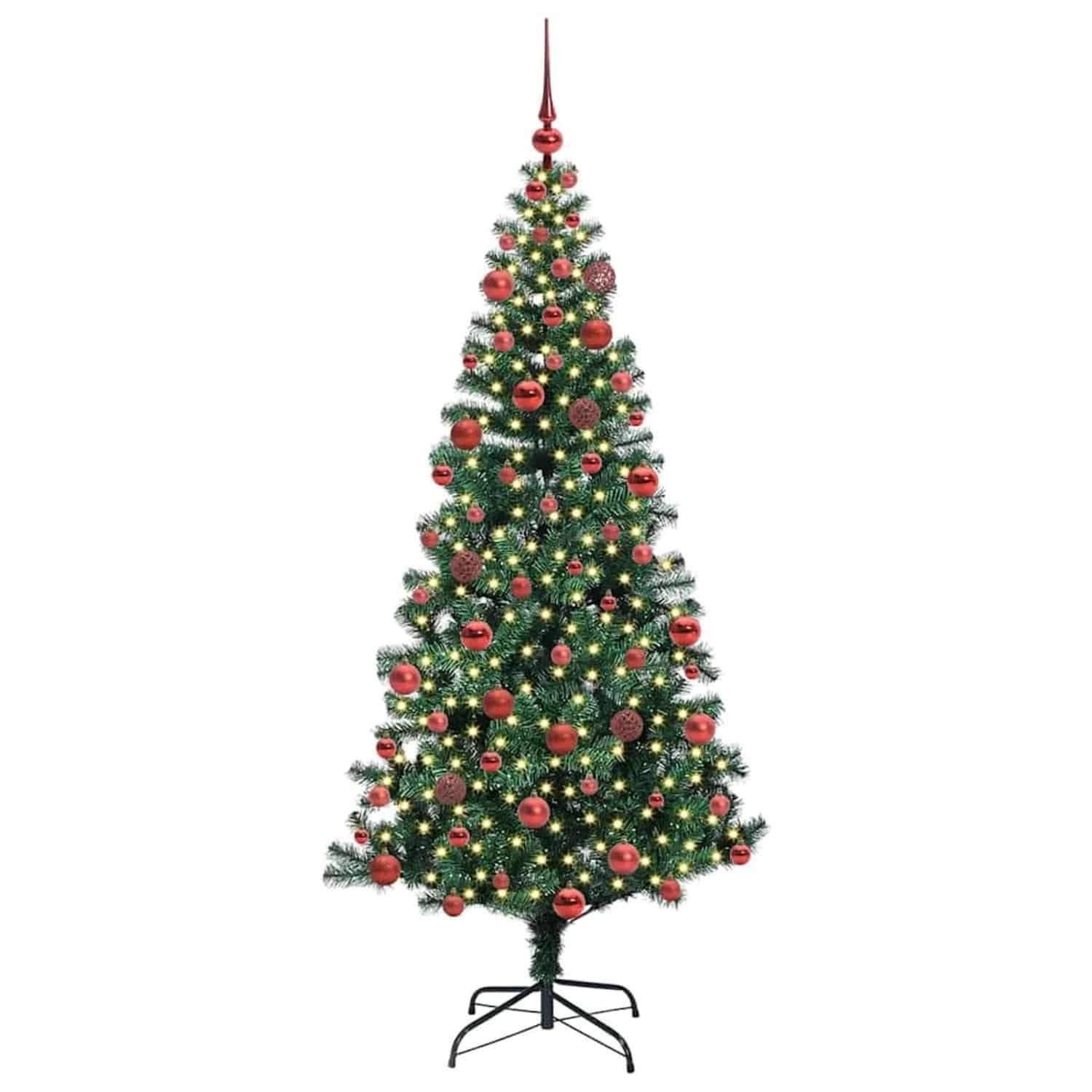 vidaXL Künstlicher Vorbeleuchteter Weihnachtsbaum Grün 180 cm 3396762
