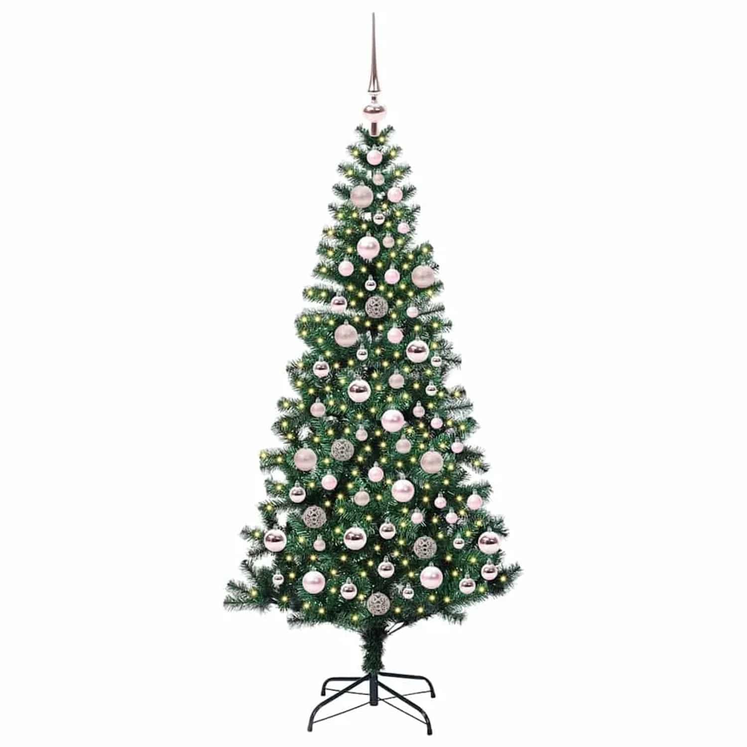 vidaXL Künstlicher Vorbeleuchteter Weihnachtsbaum Grün 180 cm 3396764