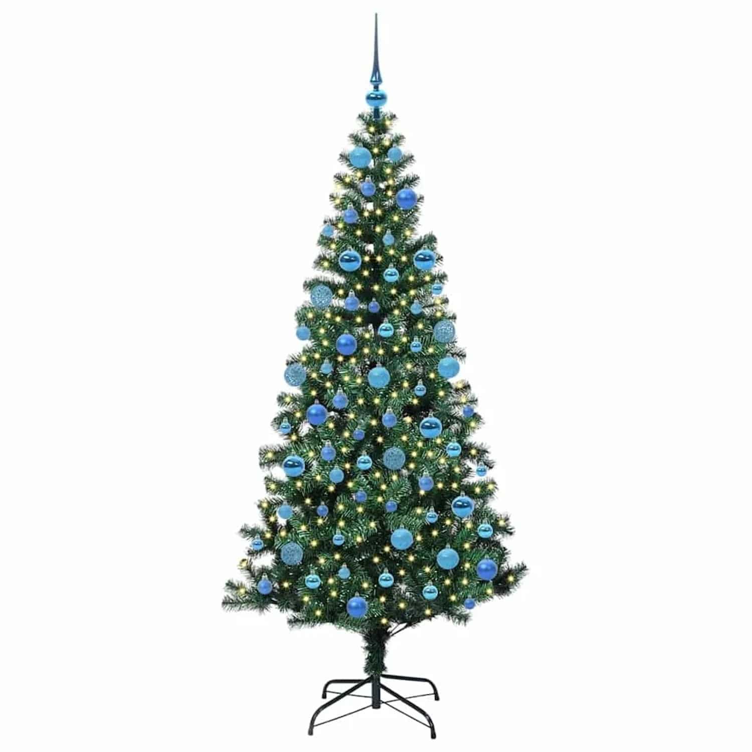vidaXL Künstlicher Vorbeleuchteter Weihnachtsbaum Grün 180 cm 3396769