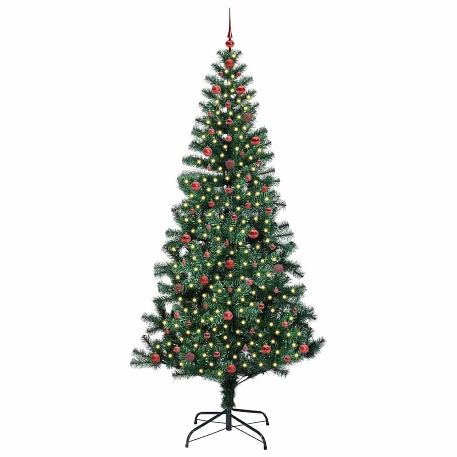 vidaXL Künstlicher Vorbeleuchteter Weihnachtsbaum Grün 240 cm 3396788